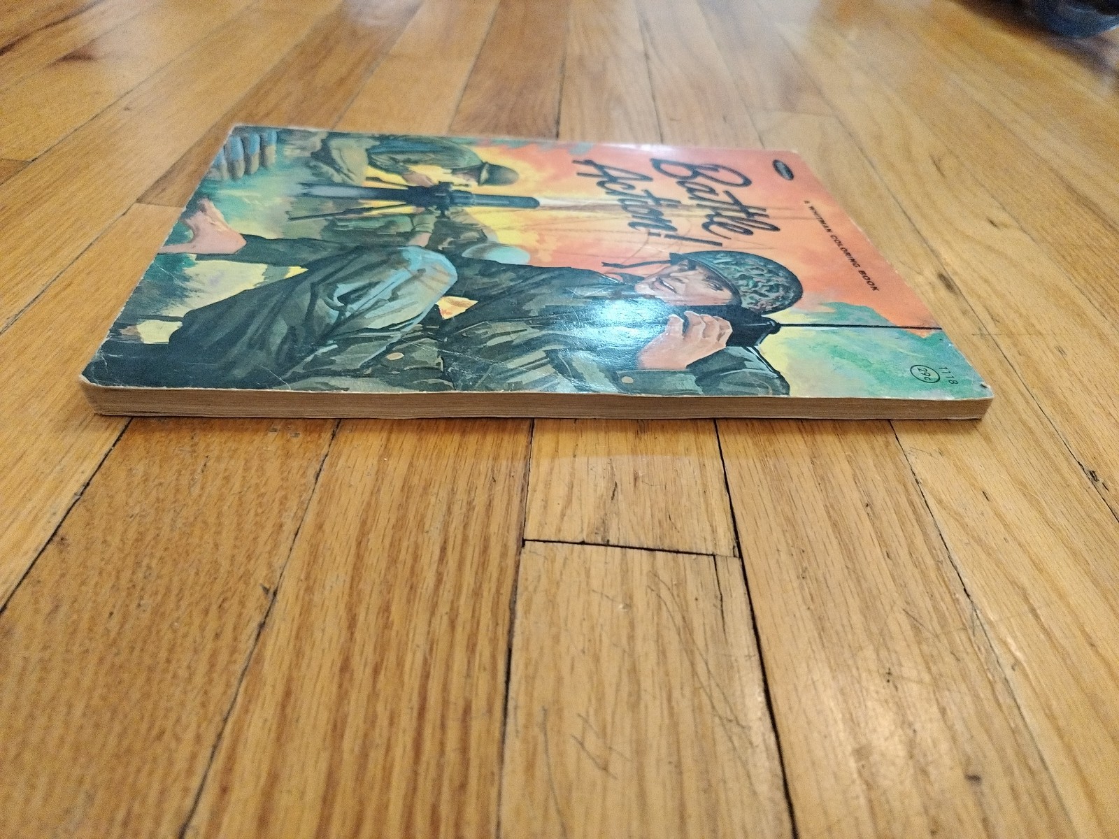 WHITMAN BATTLE ACTION COLORING BOOK, FEW PAGES COLORED 1118