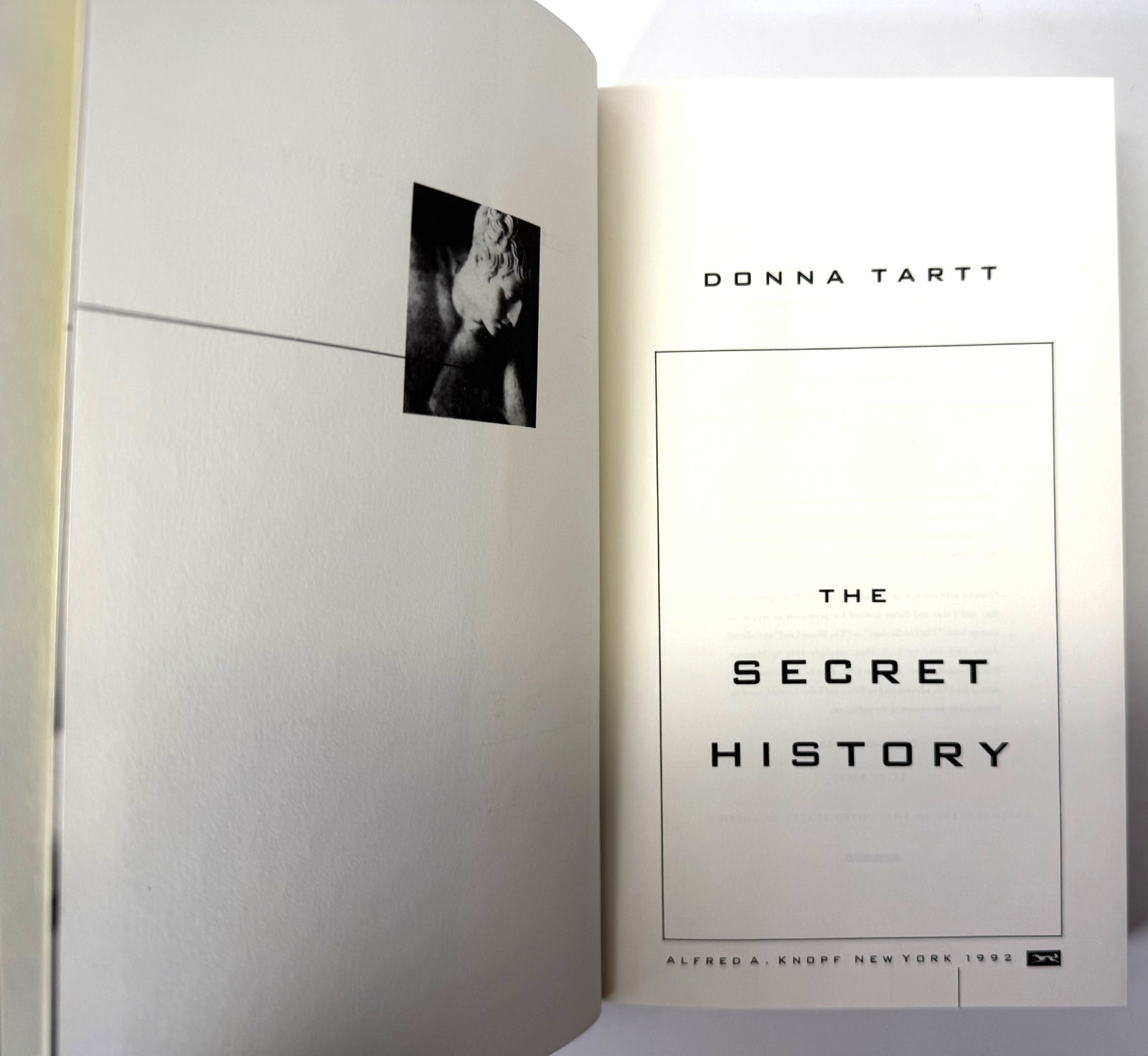 The Secret History, Donna Tartt 1992 1st edition, 1st printing w cover, Fine