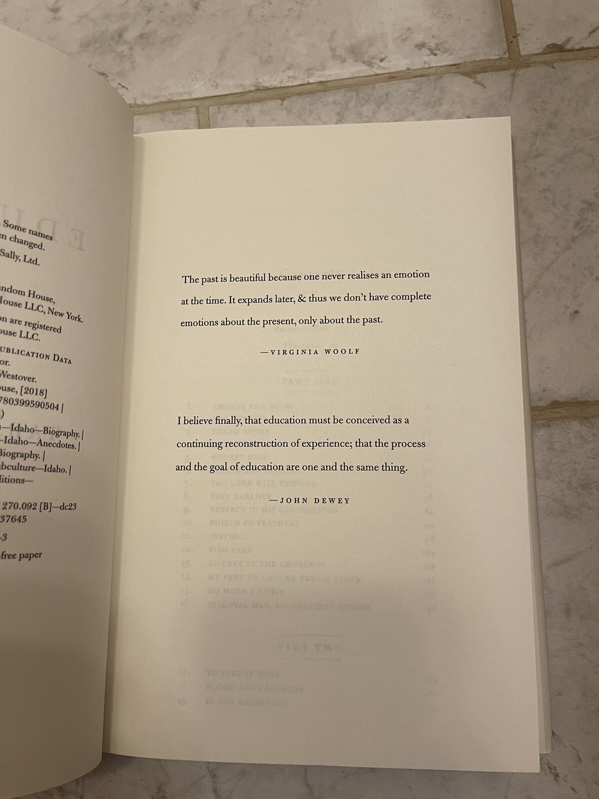 Educated A Memoir : Tara Westover NYT Best Book Very Good Hardcover 2018 Nonfic