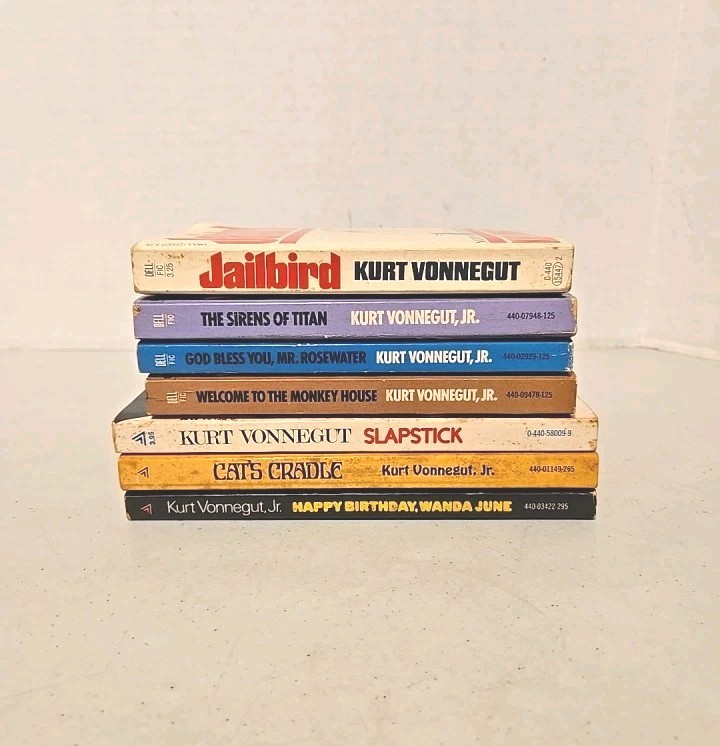 7 Vintage Kurt Vonnegut, Jr. Paperback Novels (Dell & Delta) – No Duplicates