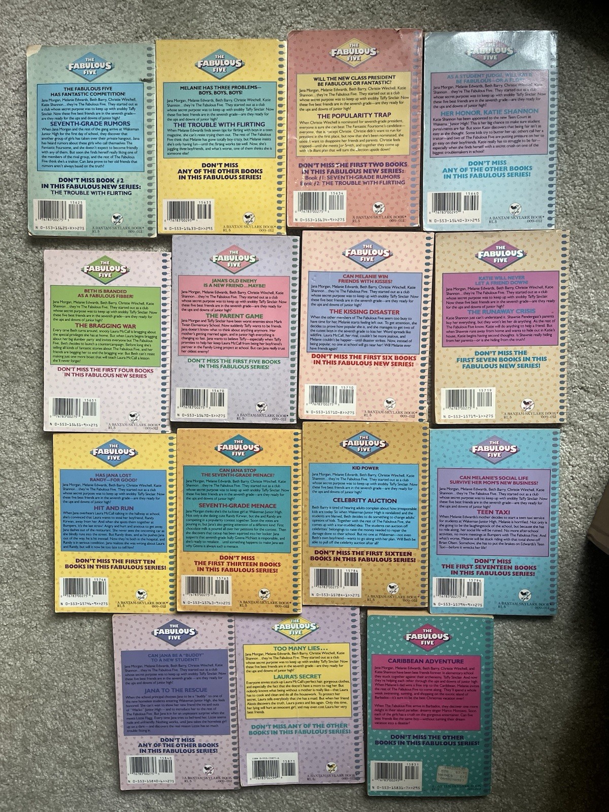 The Fabulous Five Betsy Haynes Lot Of 15 Paperbacks
