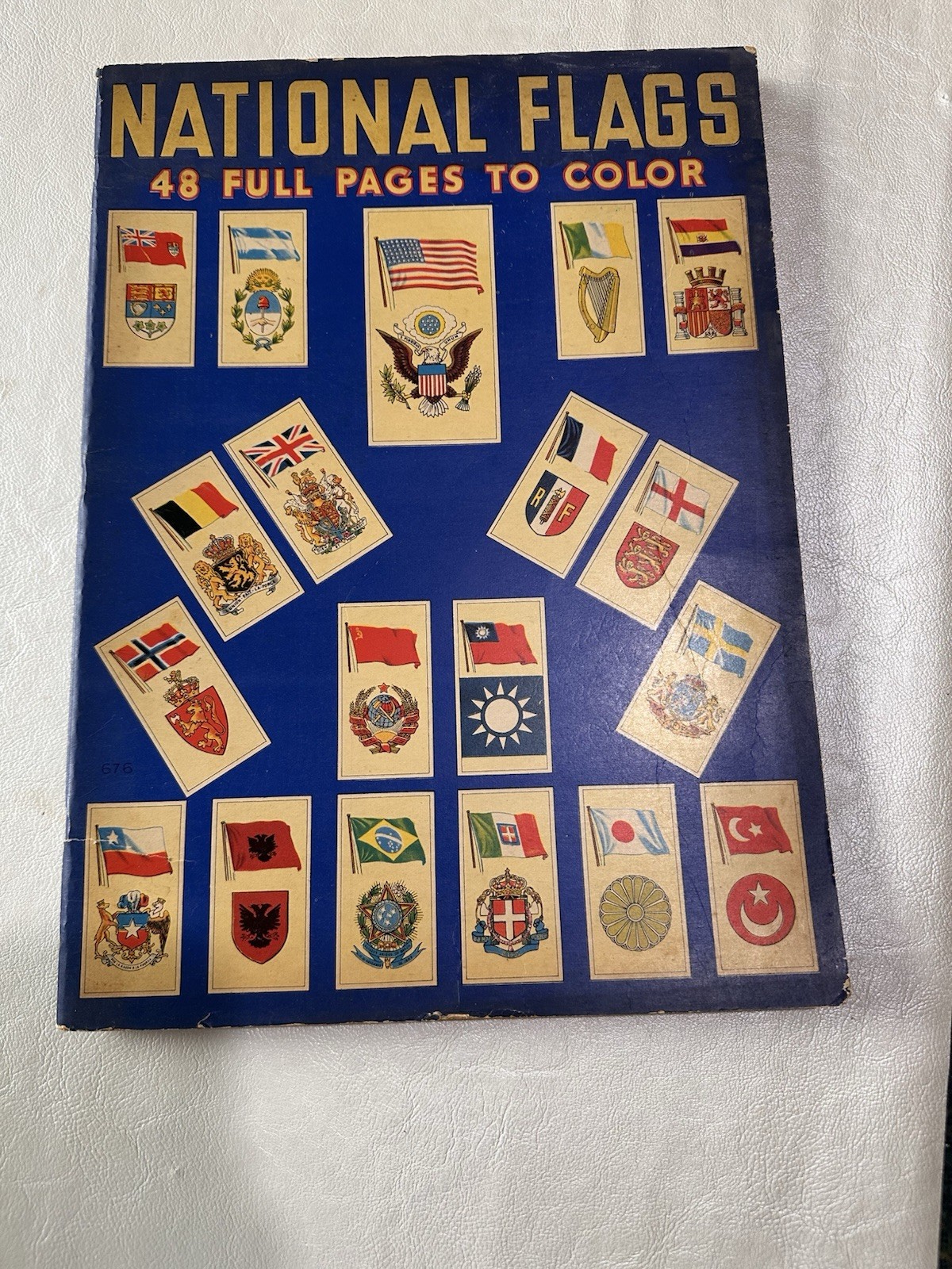 Vintage National Flags Coloring Book 48 Pages