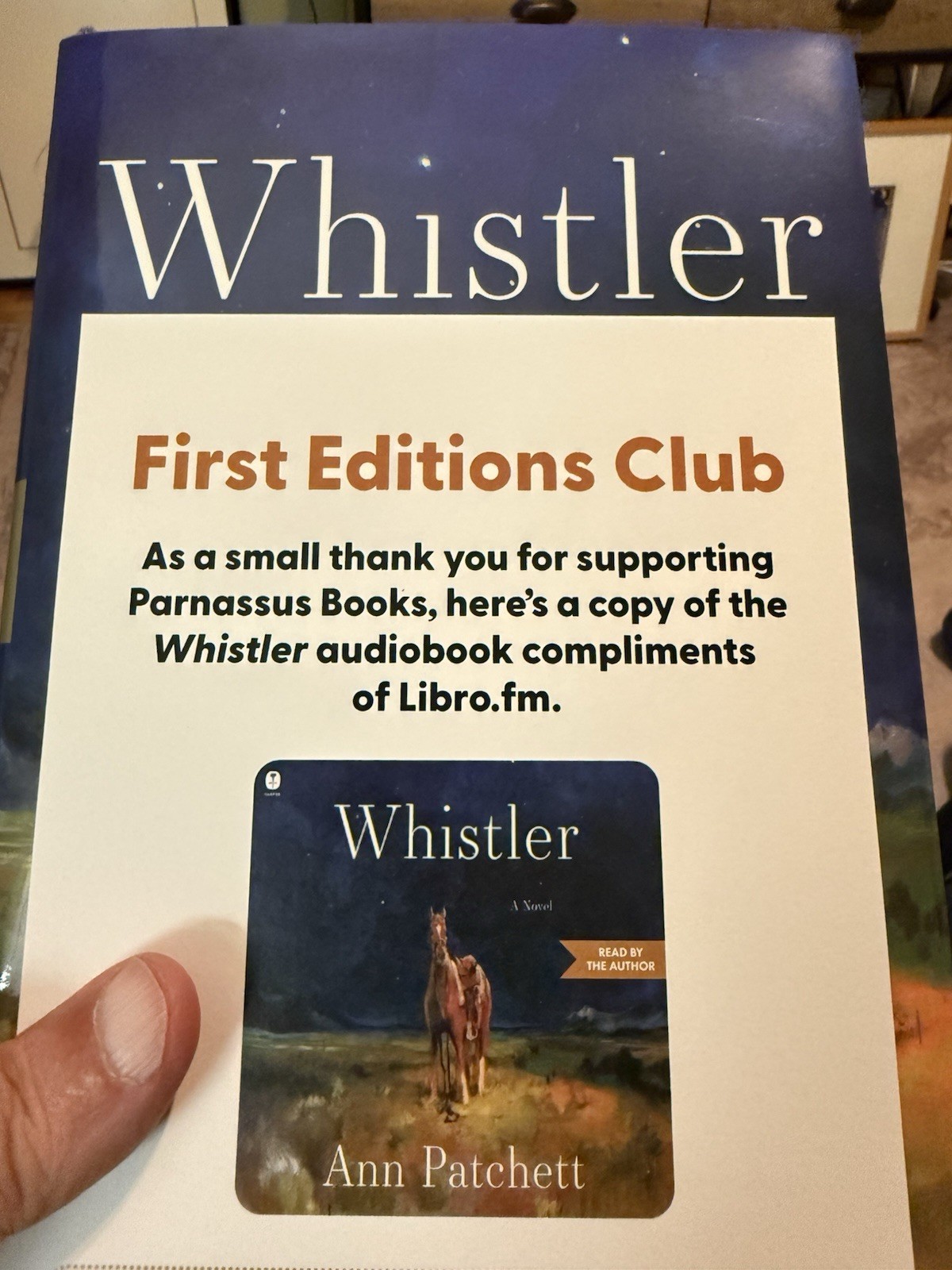 SIGNED Whistler by Ann Patchett