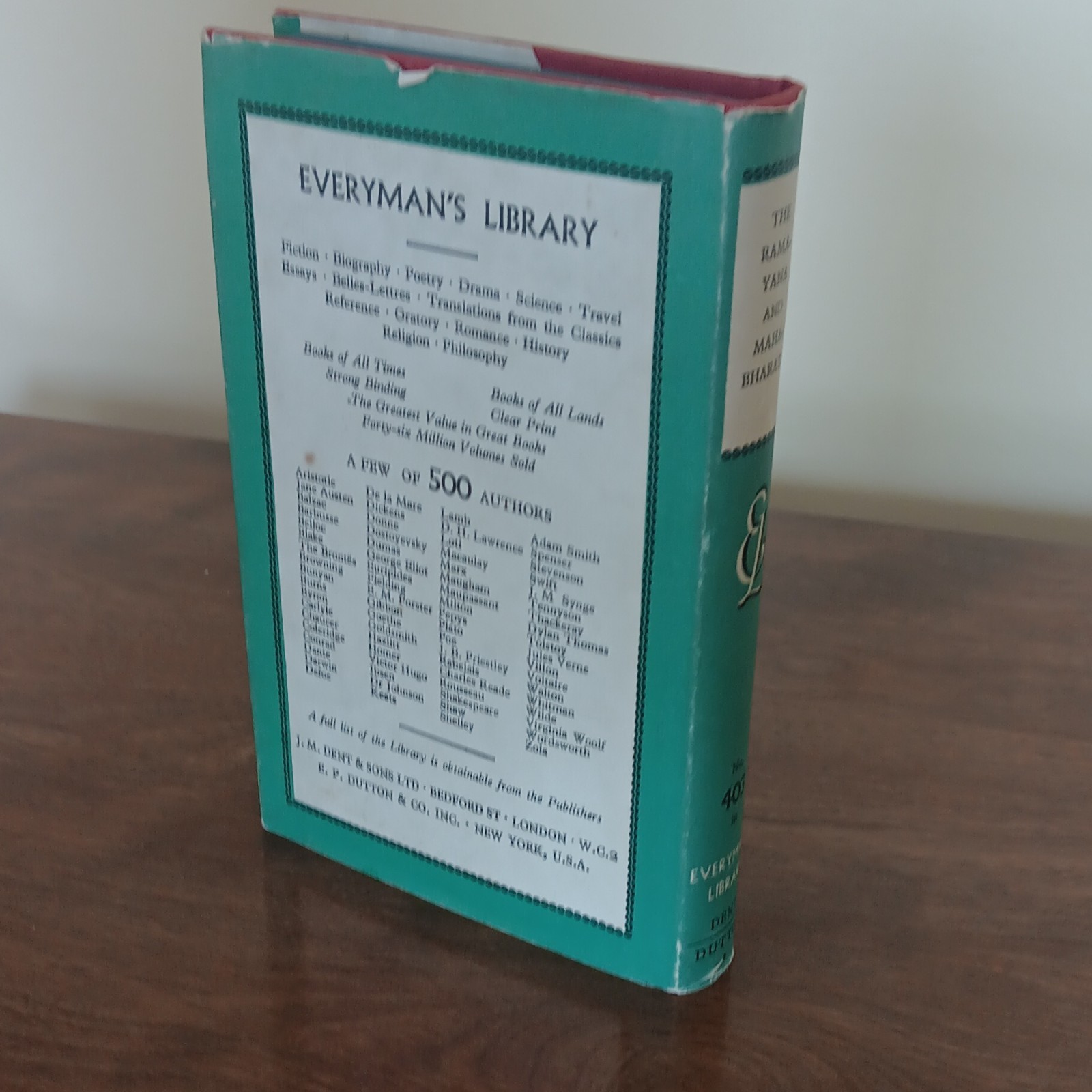 Romesh C. Dutt The Ramayana and the Mahabharata (HC, 1969) DJ Flaxman