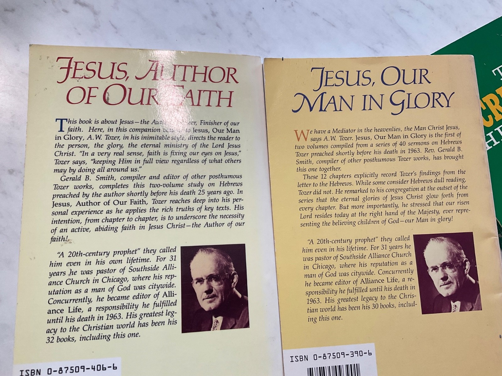 6 Lot A. W. Tozer – Jesus Our Man in Glory, Deeper Life, Incredible Christian