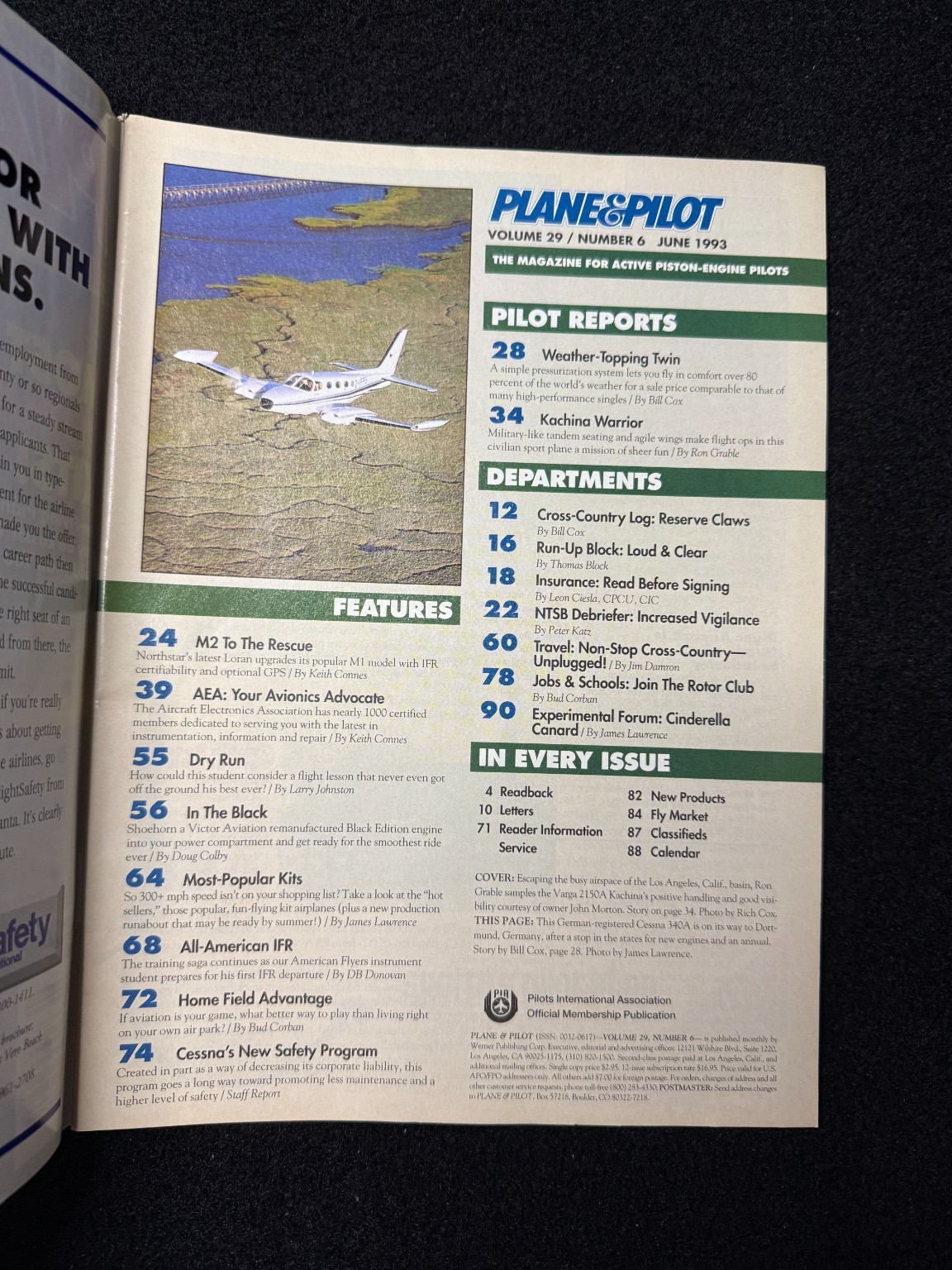 Plane & Pilot Magazine June 1993 Aviation Aircraft Flying IFR Lessons Vintage