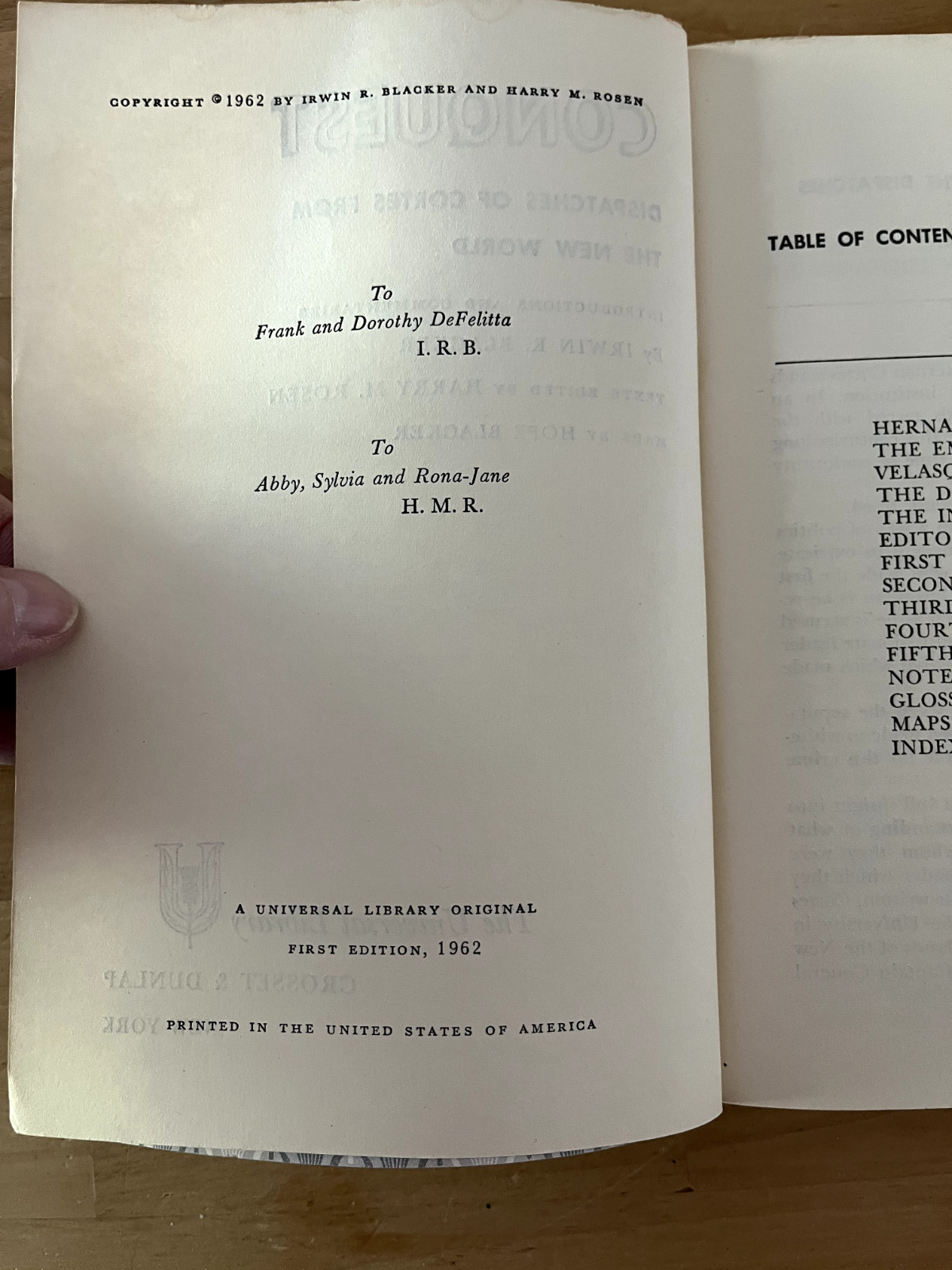 CONQUEST: DISPATCHES OF CORTES FROM THE NEW WORLD by Blacker – 1962 1st PB GOOD