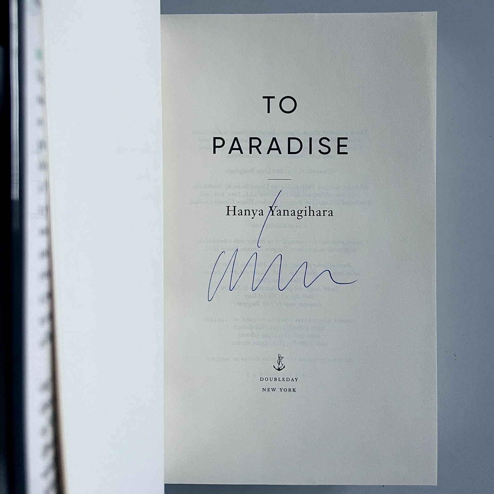 Signed 1st/1st 2022 HC To Paradise: A Novel by Hanya Yanagihara