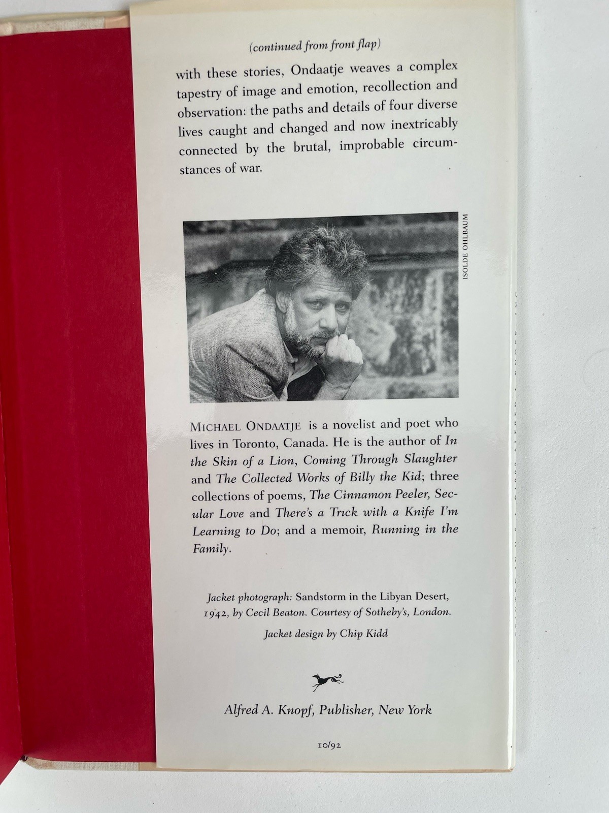 The English Patient Michael Ondaatje First Edition 2nd Printing Hardcover 1992