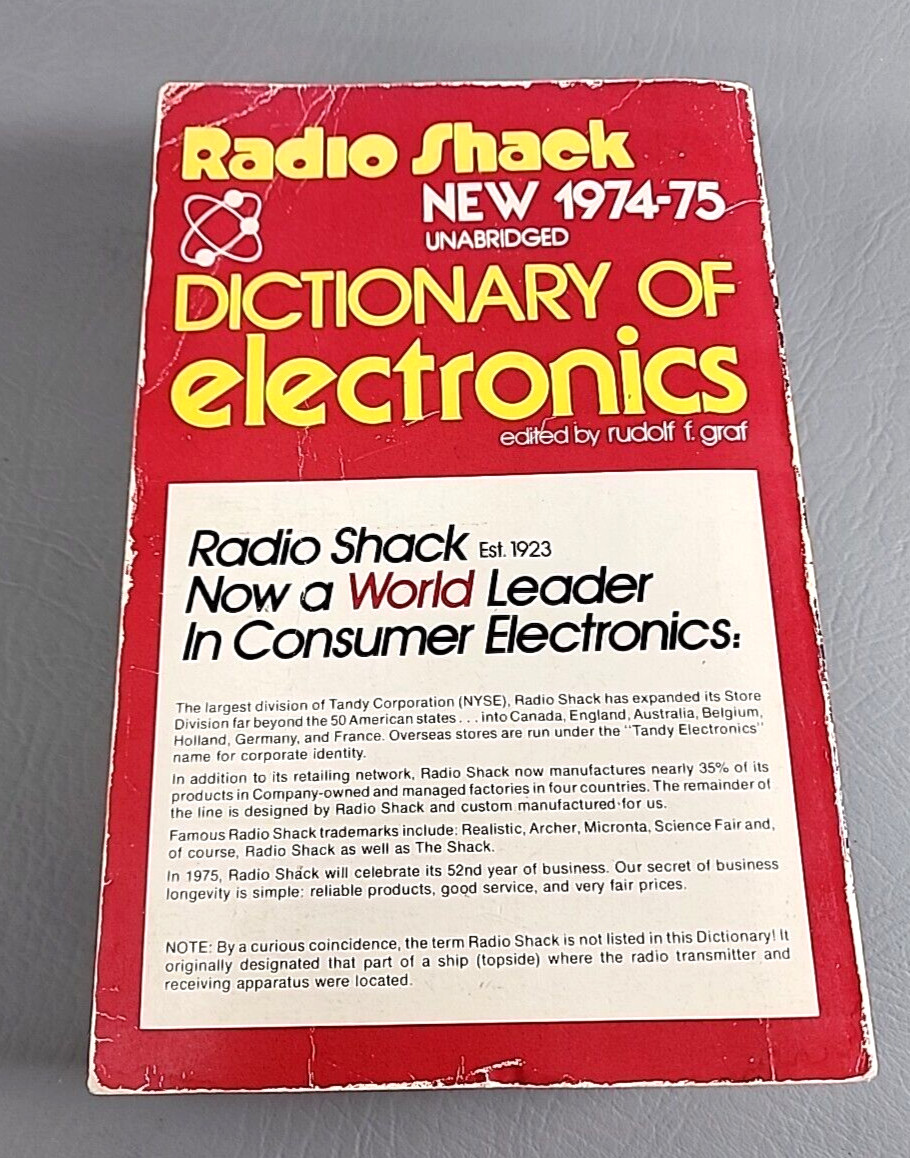 Radio Shack 1974-75 Dictionary of Electronics by Rudolf F Graf 688 Pages Vintage
