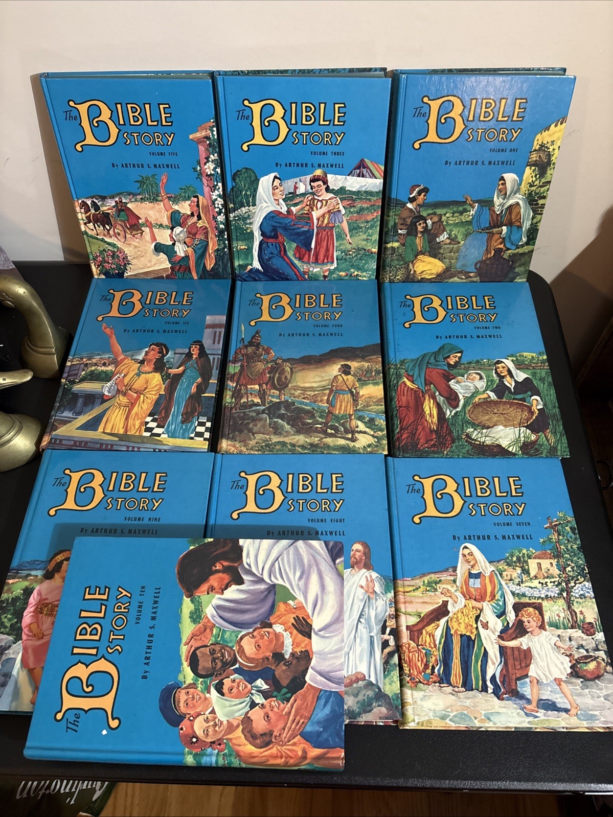 Vintage THE BIBLE STORY Arthur S. Maxwell Complete Set of 10 LIKE NEW