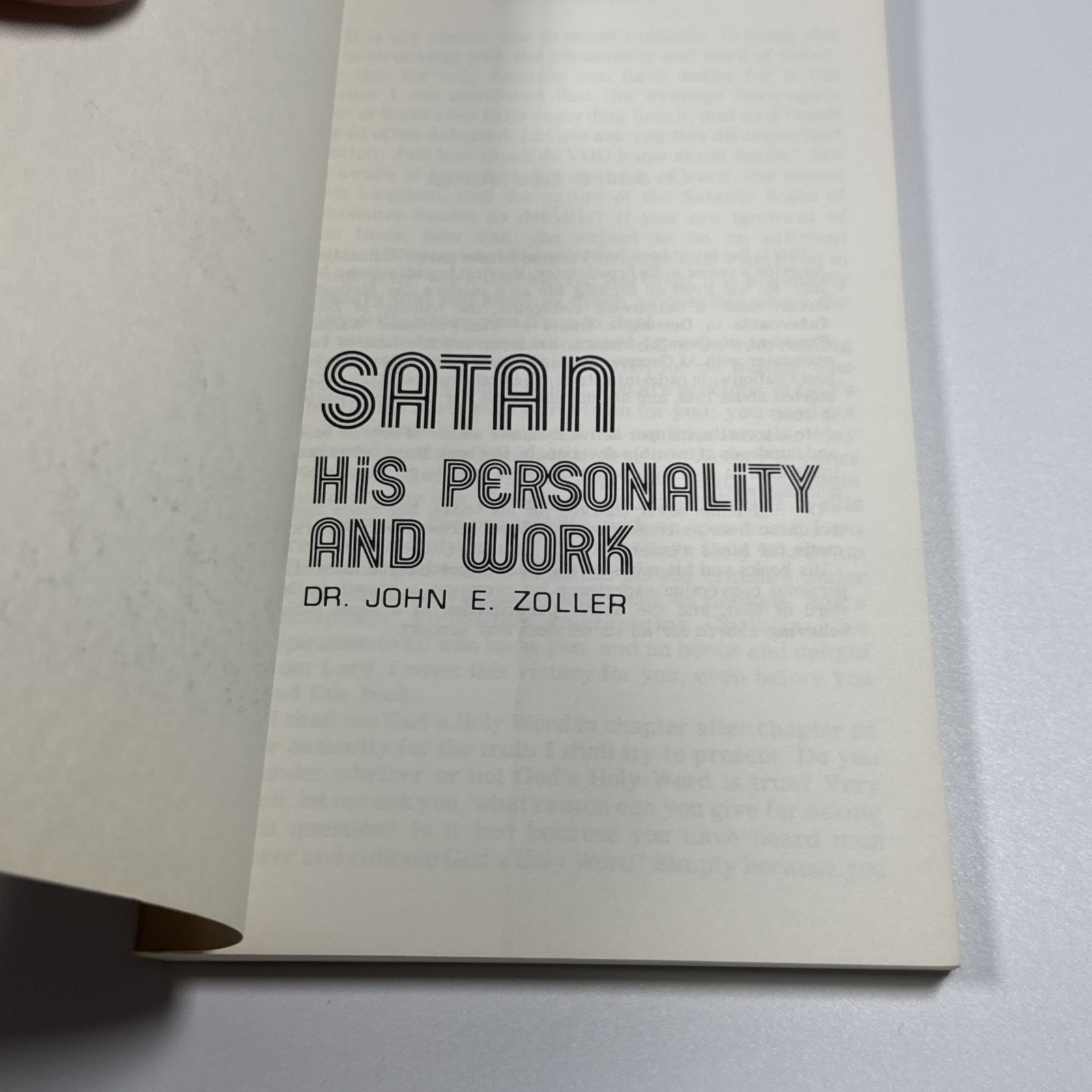 Satan His Personality & Work AND Second Coming Of Christ Lot Of 2 Zoller 1974