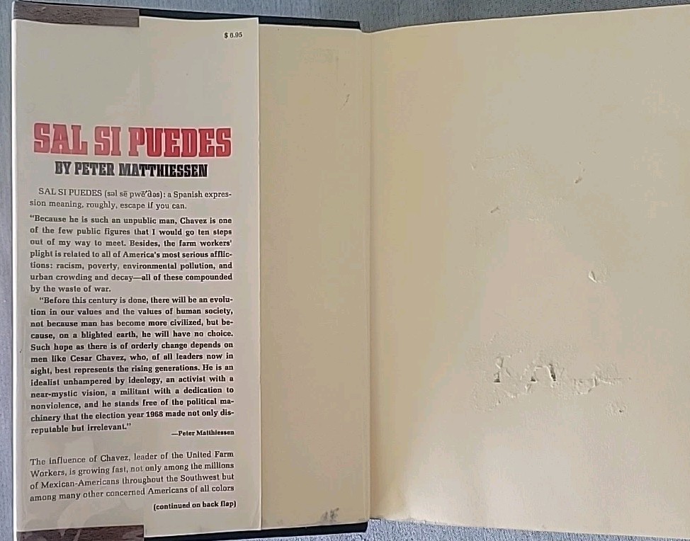 Matthiessen – Sal Si Puedes – Random House – 1969 – 1st Printing – HC DJ
