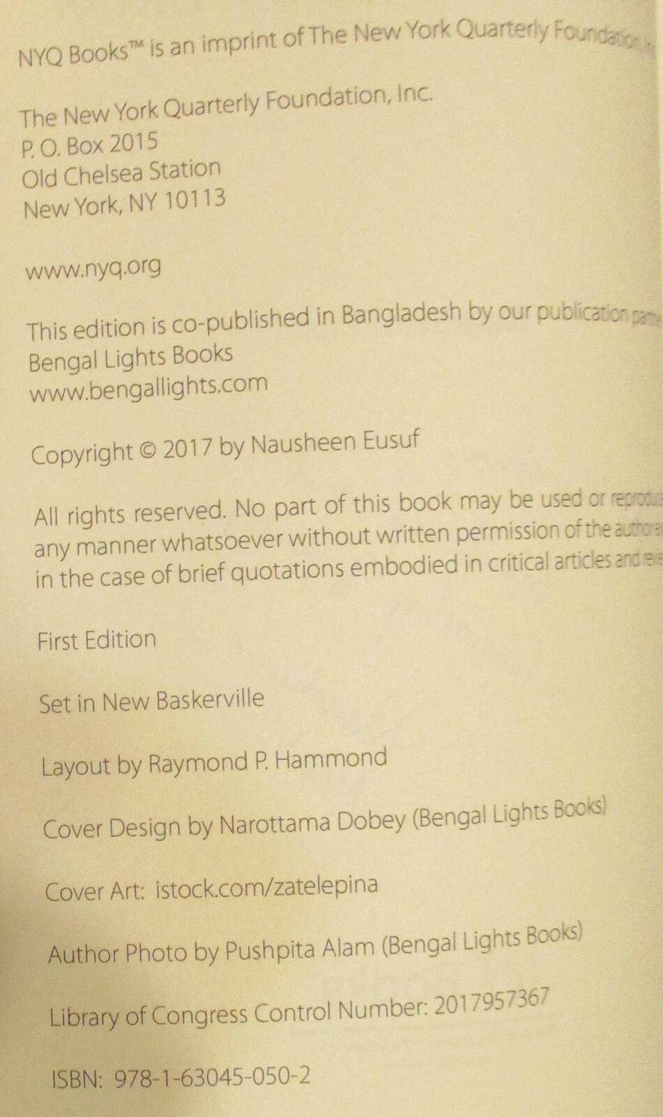2017 Not Elegy, But Eros by Nausheen Eusuf SIGNED Softcover Book 88 Pages