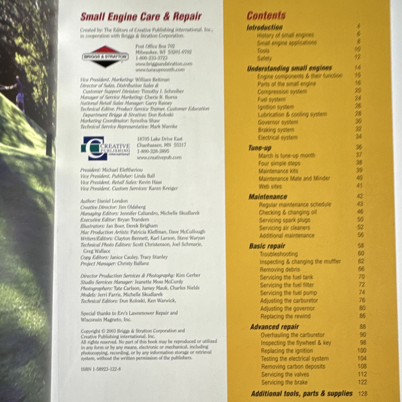 Briggs & Stratton Small Engine Care and Repair Manual Paperback Gold