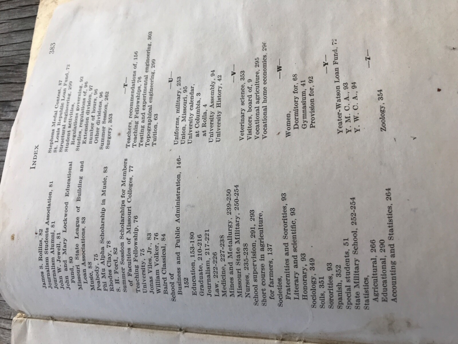 1935-1936 The University of Missouri Bulletin Catalog Columbia MO 383 Pages book