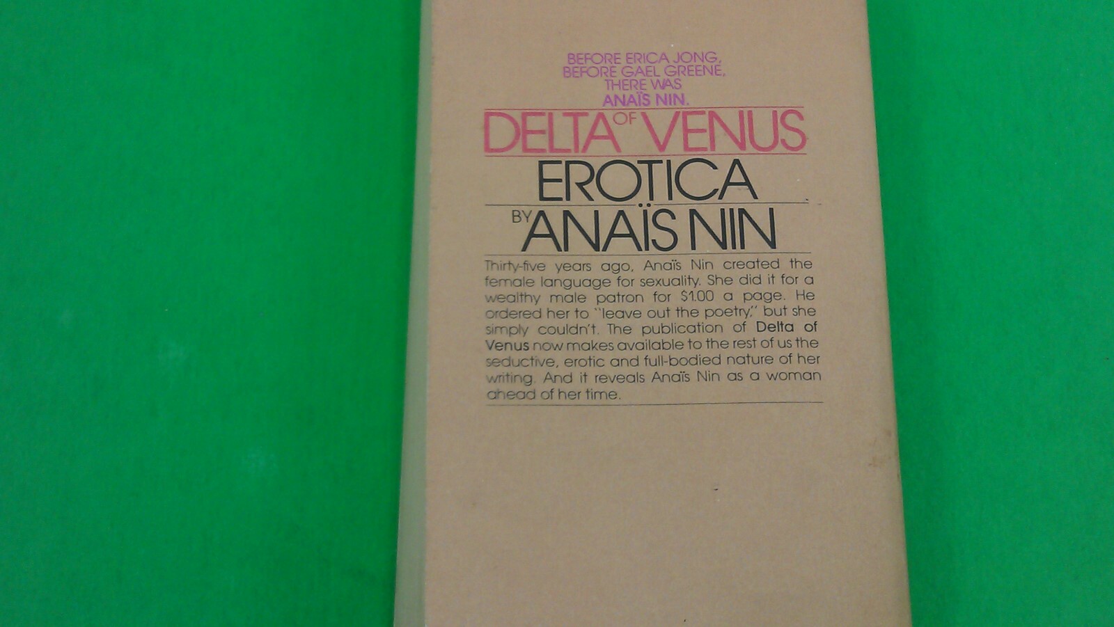 DELTA OF VENUS. EROTICA. BY ANAIS NIN. 269 PAGES