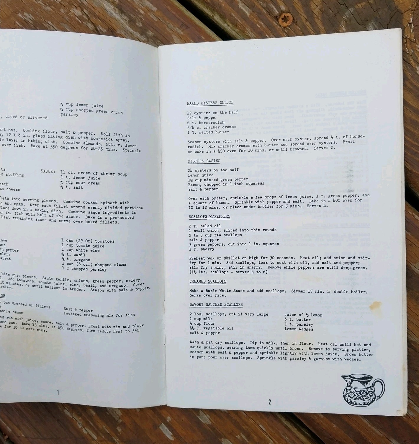 The Fish House Recipes Cookbook Essexville MI Michigan 47 Pages 1984