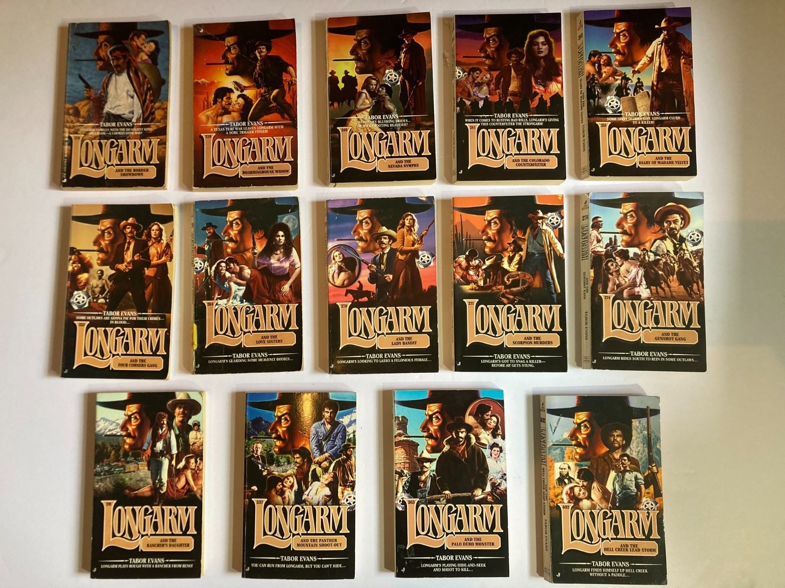 Lot LONGARM western TABOR EVANS Hatchet Men VIGILANTES Nevada Nymphs Lot of 29