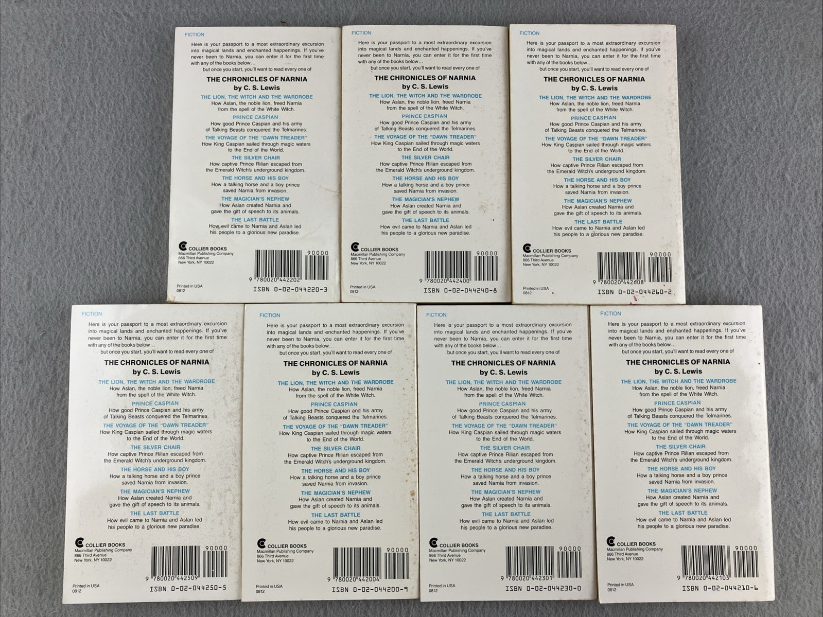 Chronicles of Narnia 1970 First Collier Edition Box Set Books Vintage Collection
