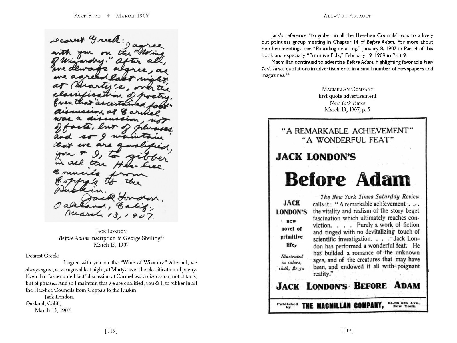 Brand new unread copy JACK LONDON’S BEFORE ADAM BATTLES „It’s a stunner.“
