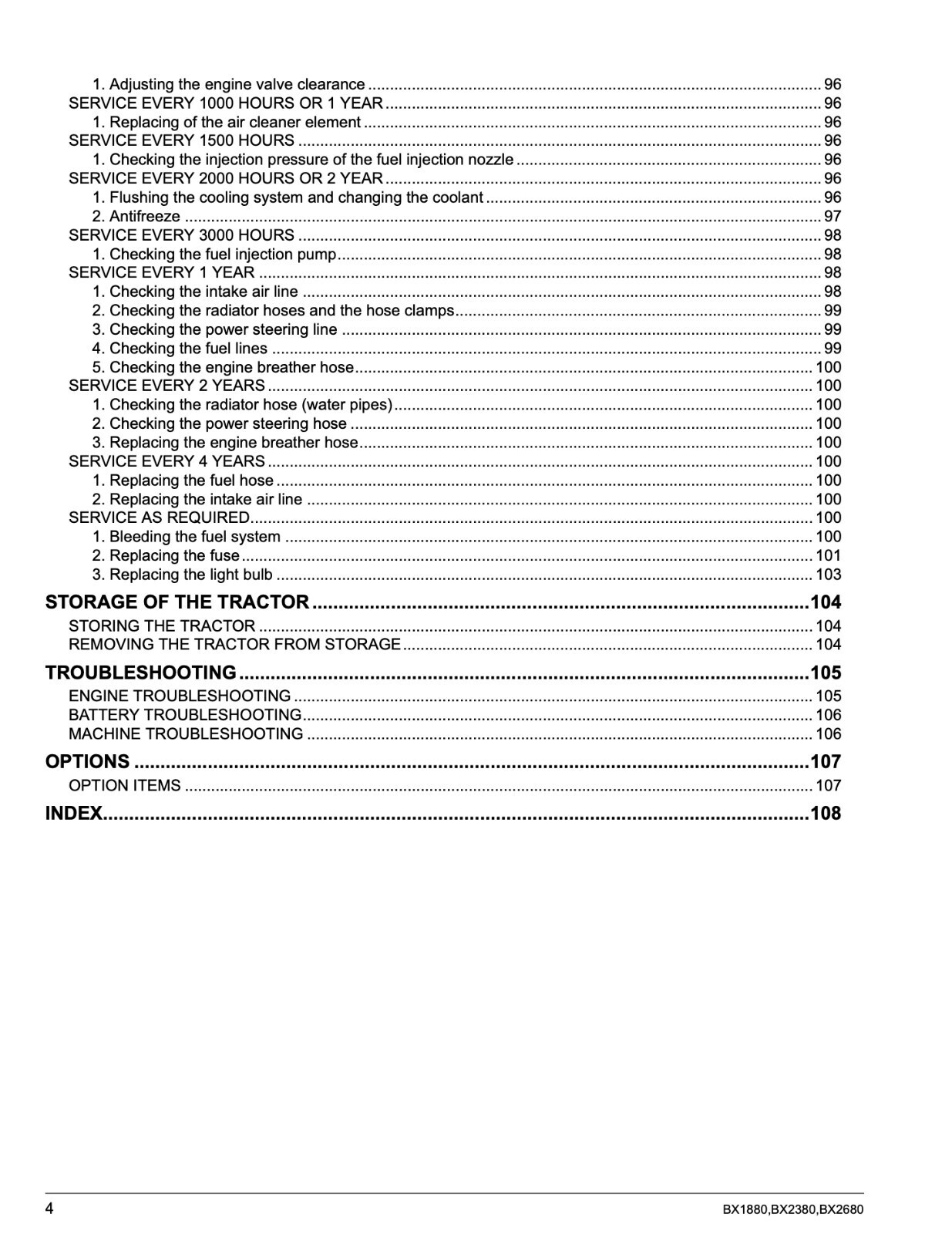KUBOTA BX1880 BX2380 BX2680 Tractor Operators Manual (2022 Update) WIRE BINDING