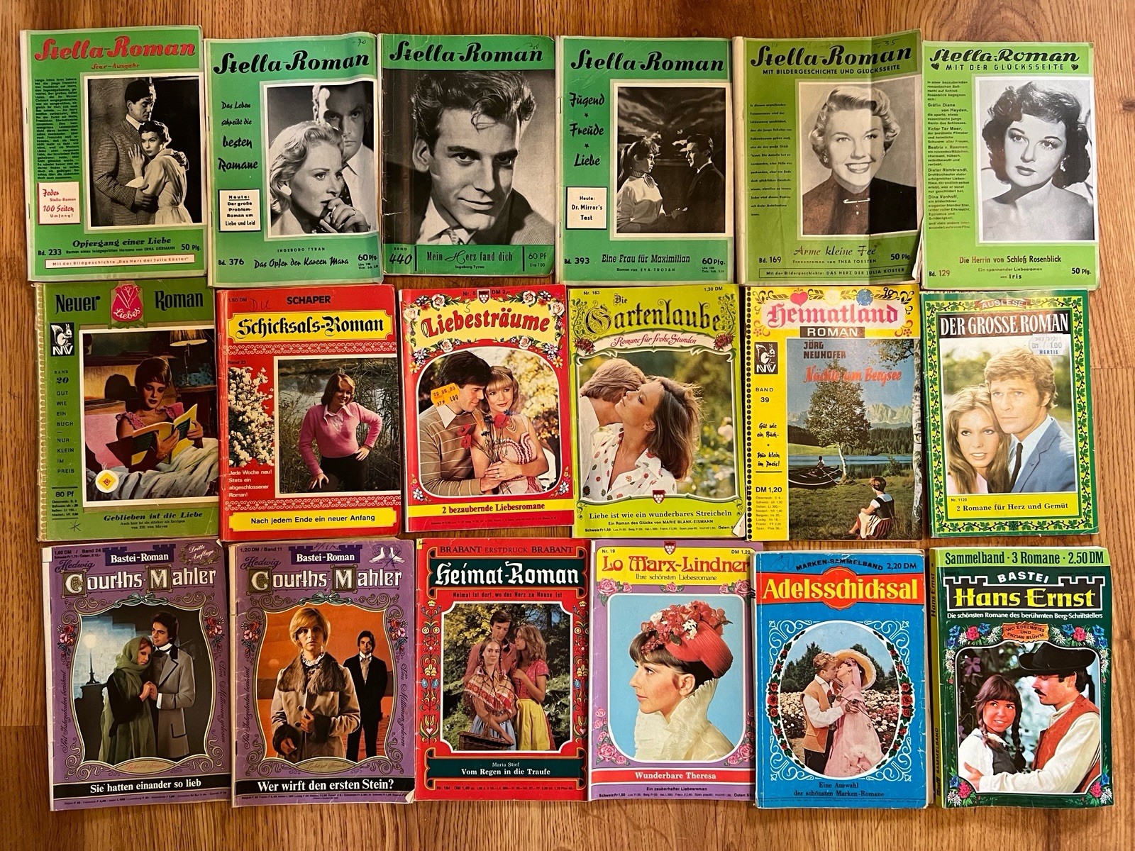 18 German Romance Novels Star Bastei Roman Brabant Stella, Liebestraume Auslese