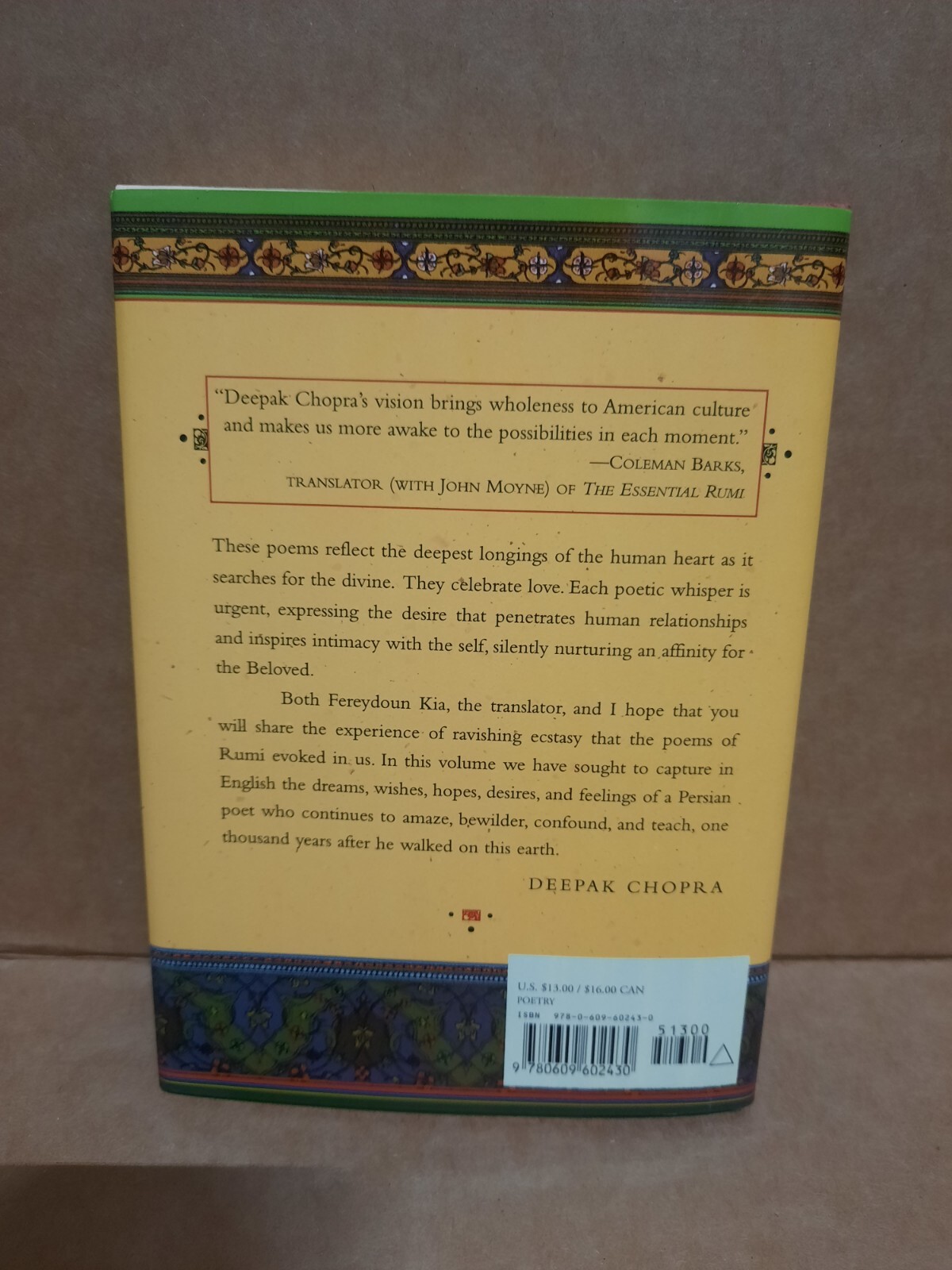 The Love Poems of Rumi by Jalal al-Din Rumi (1998, Hardcover)