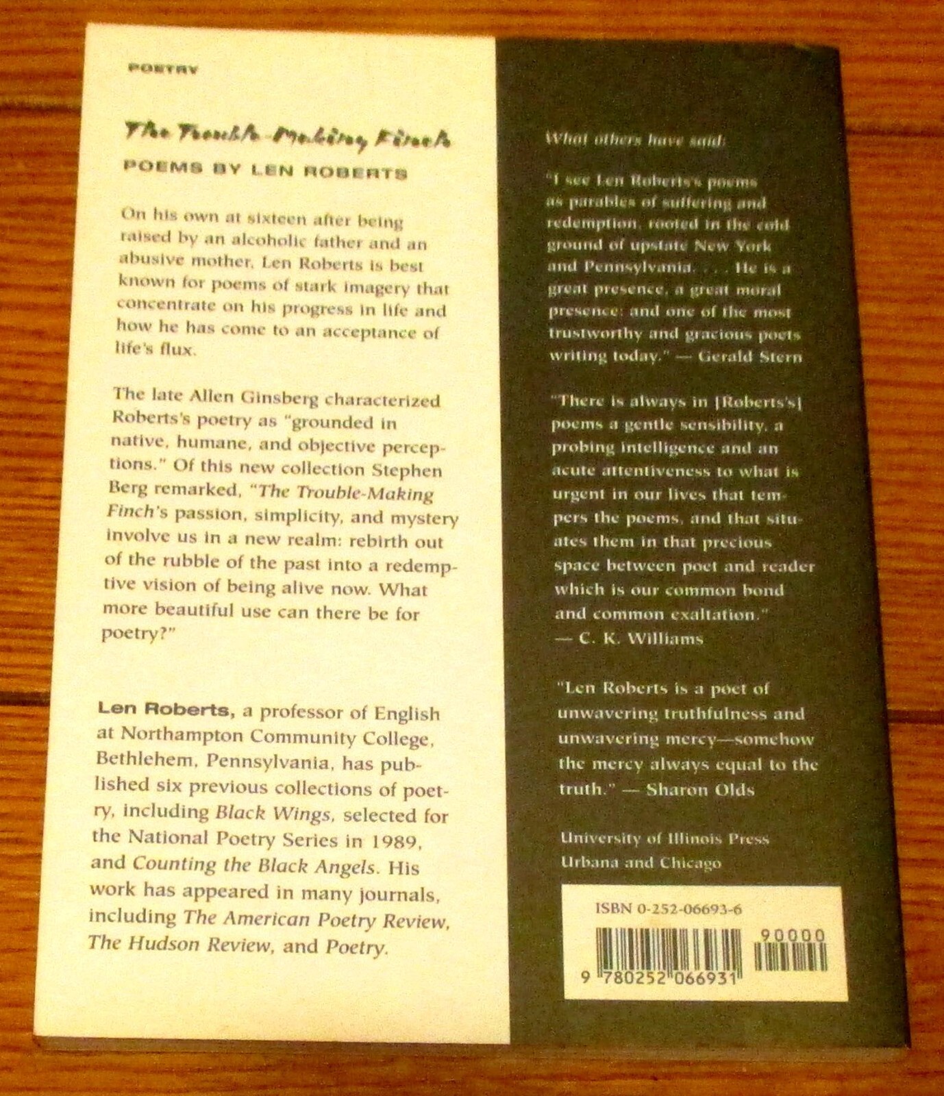 1998 The Trouble-Making Finch by Len Roberts SIGNED Softcover Book 114 Pages