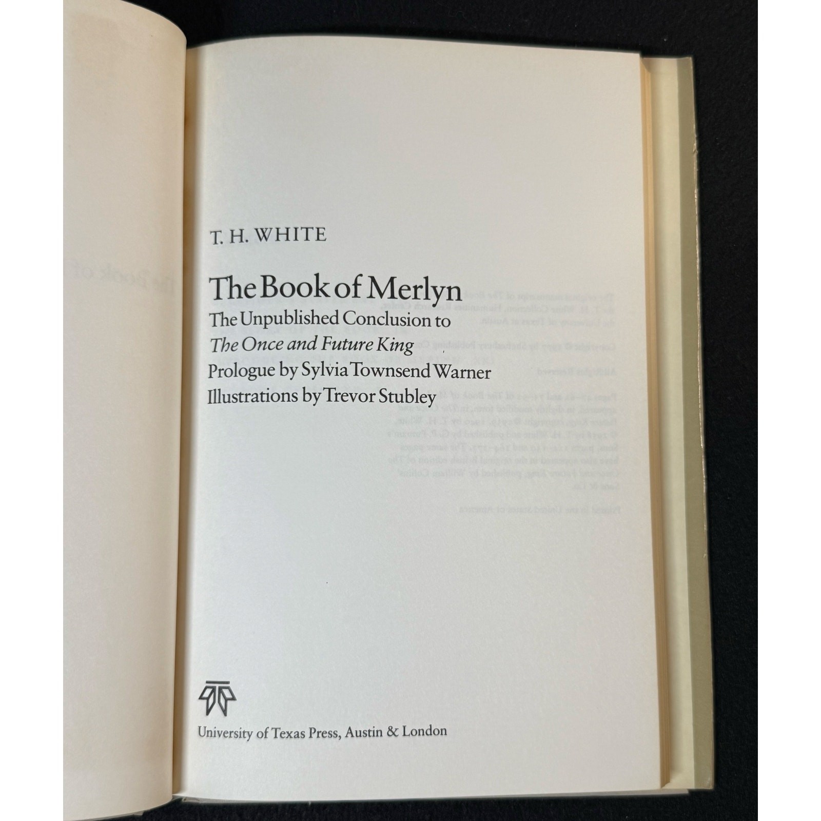 The Book of Merlyn – T.H. White – Hardcover Book Club Edition Dust Jacket 1977