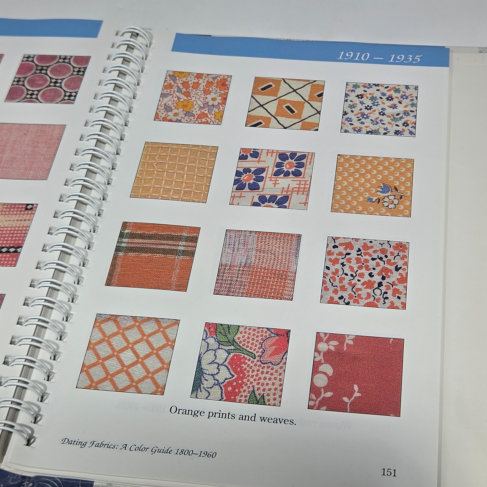 Dating Fabrics A Color Guide 1800-1960 Eileen Jahnke Trestain Spiral HC Book