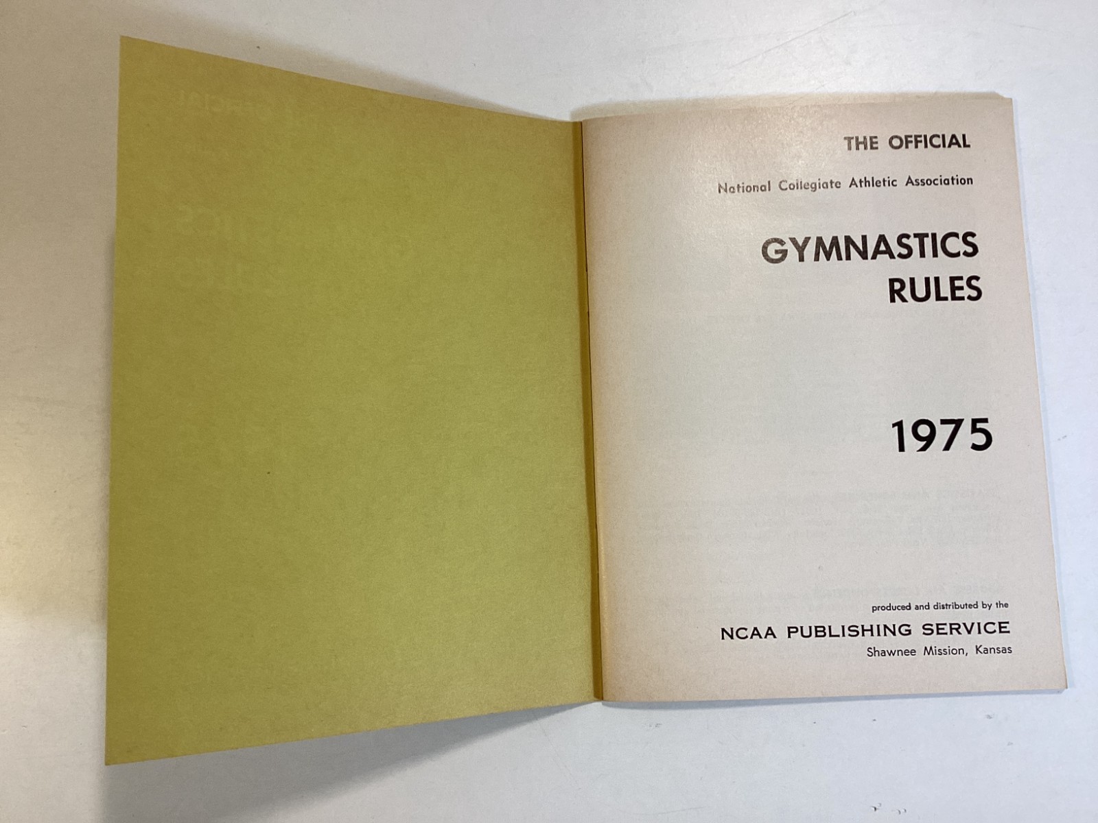 1975 NCAA Official Gymnastics Rules – 6-3/4″ X 5″, 48 Pages – Free Shipping