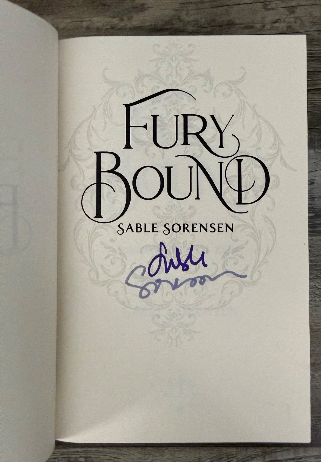SIGNED Waterstones FURY BOUND Sable Sorensen SPRAYED EDGES UK 1st/1st