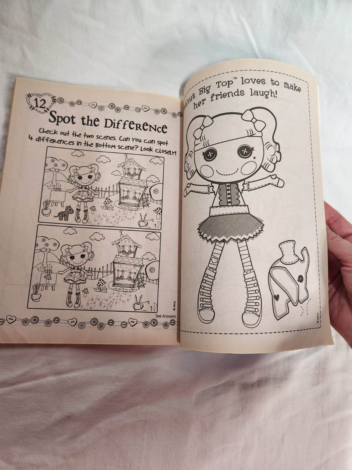 Lalaloopsy Coloring & Activity Book 2011 You Bet Your Button! 1 Page Colored On