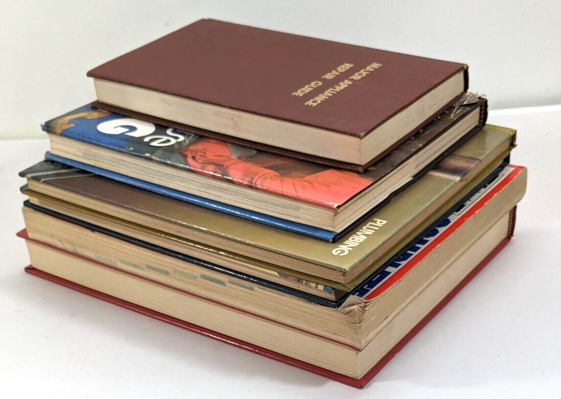 Lot of 6 books on home improvement, plumbing, wiring, wiring, appliance repair