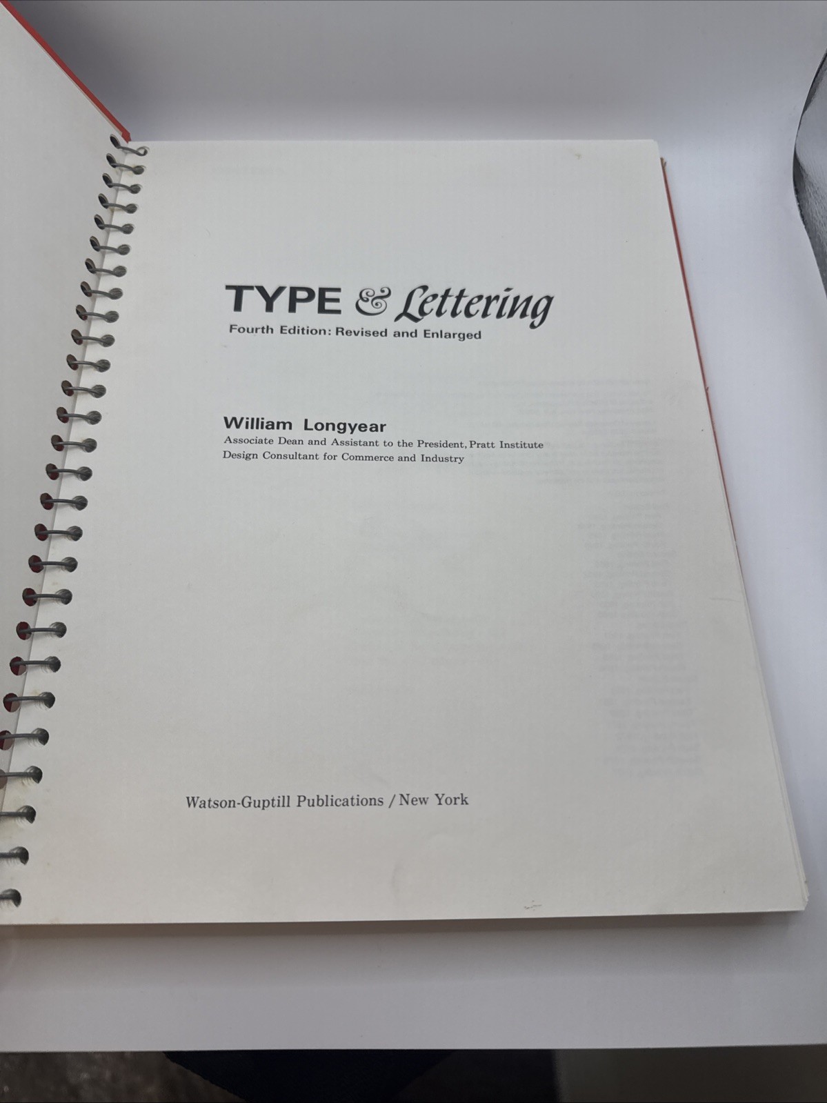 1966 Type & Lettering William Longyear VTG Revised 4th Edition Spiral Bound HC