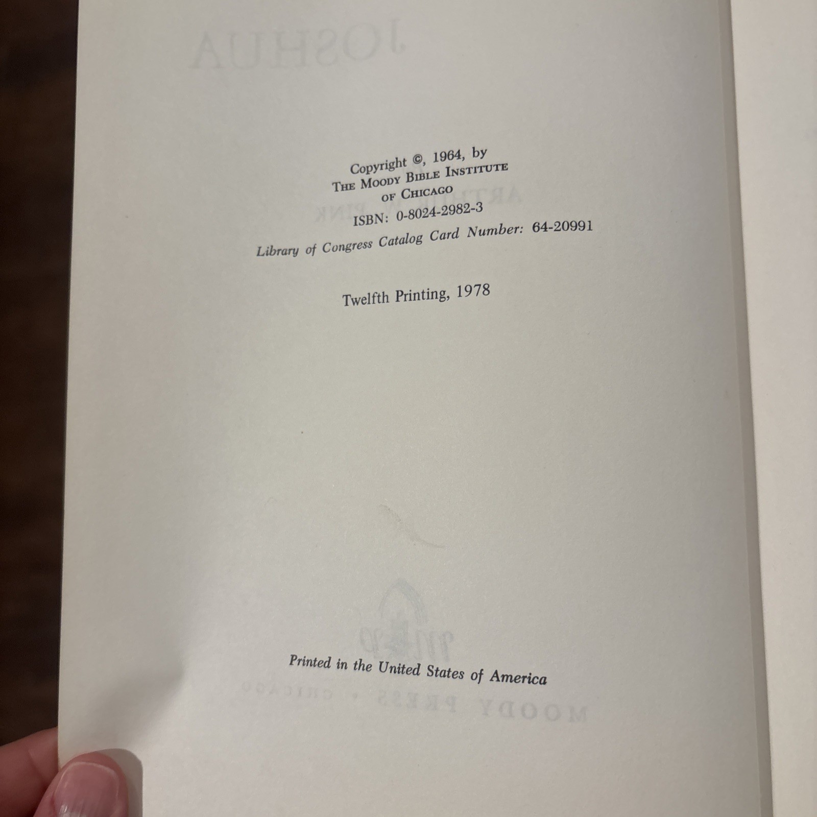 Gleanings In Joshua By Arthur W. Pink HB