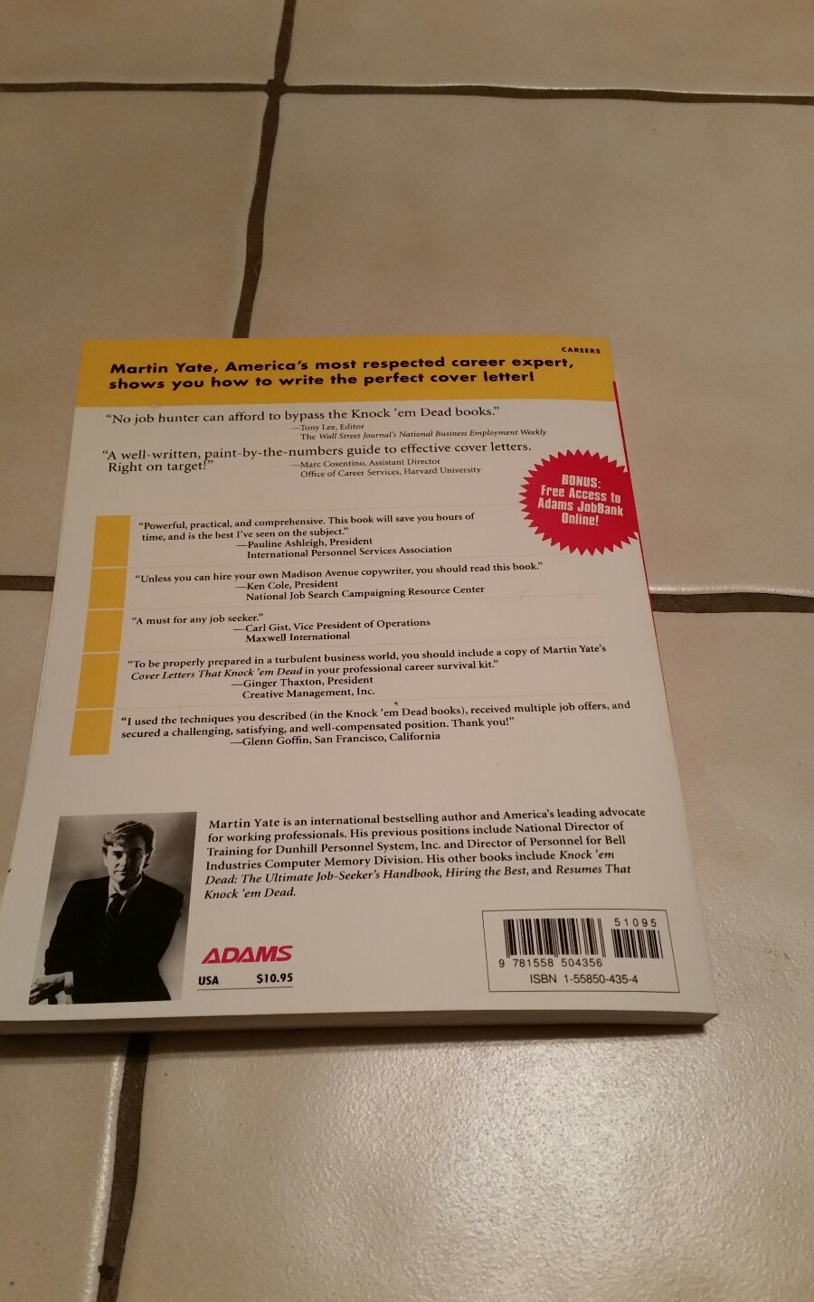 Cover Letters That Knock ‚Em Dead by Martin Yate;Over 1.7 million Knock ‚em Dead