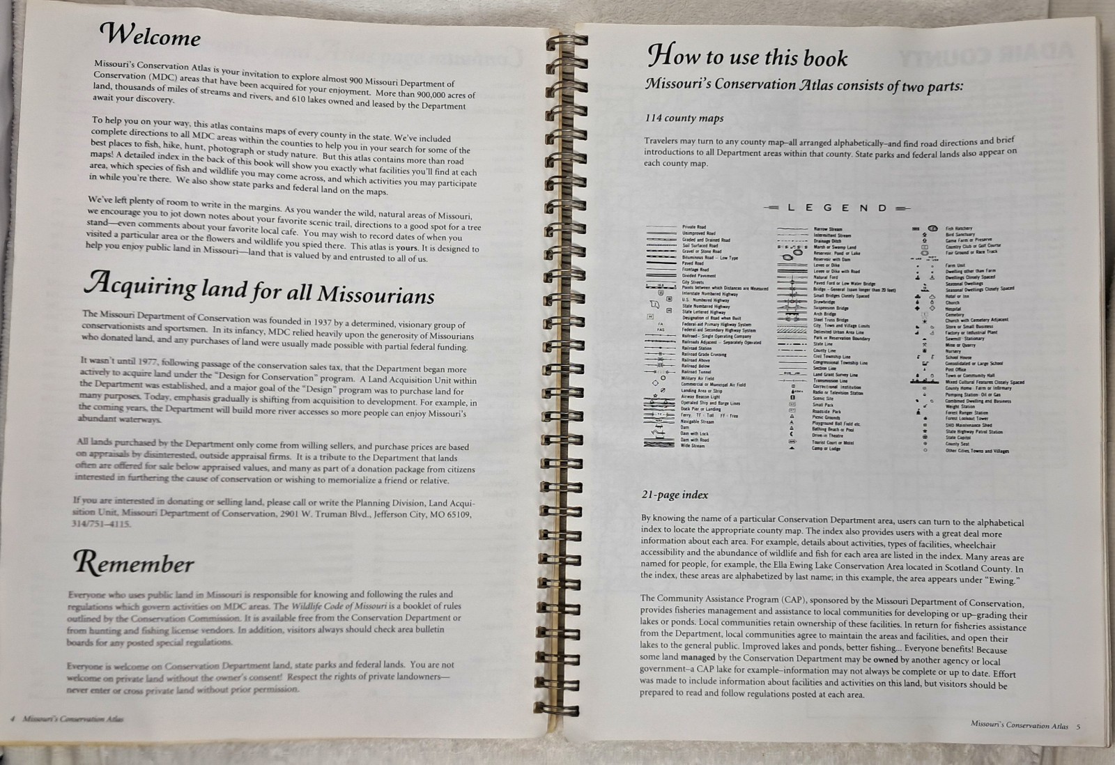 1995 Missouri’s Conservation Atlas A Guide To Exploring Your Conservation Lands