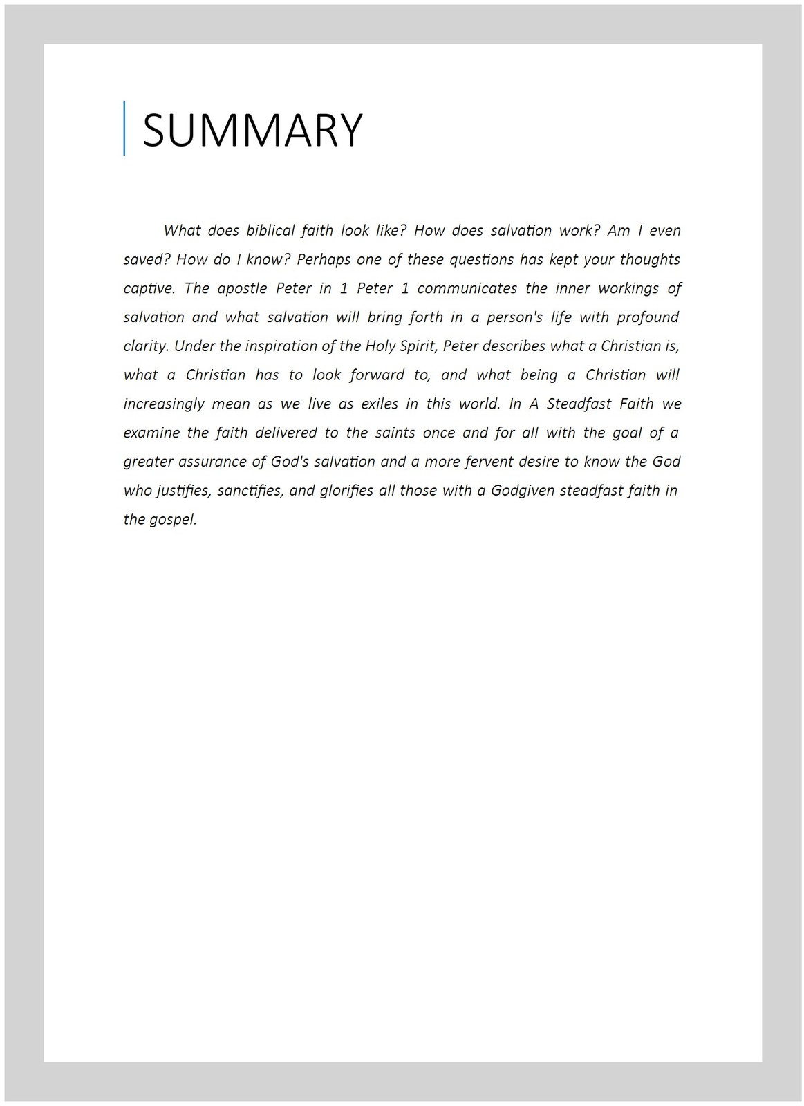 Steadfast Faith : The Faith Once and for All Delivered to the Church, Paperba…