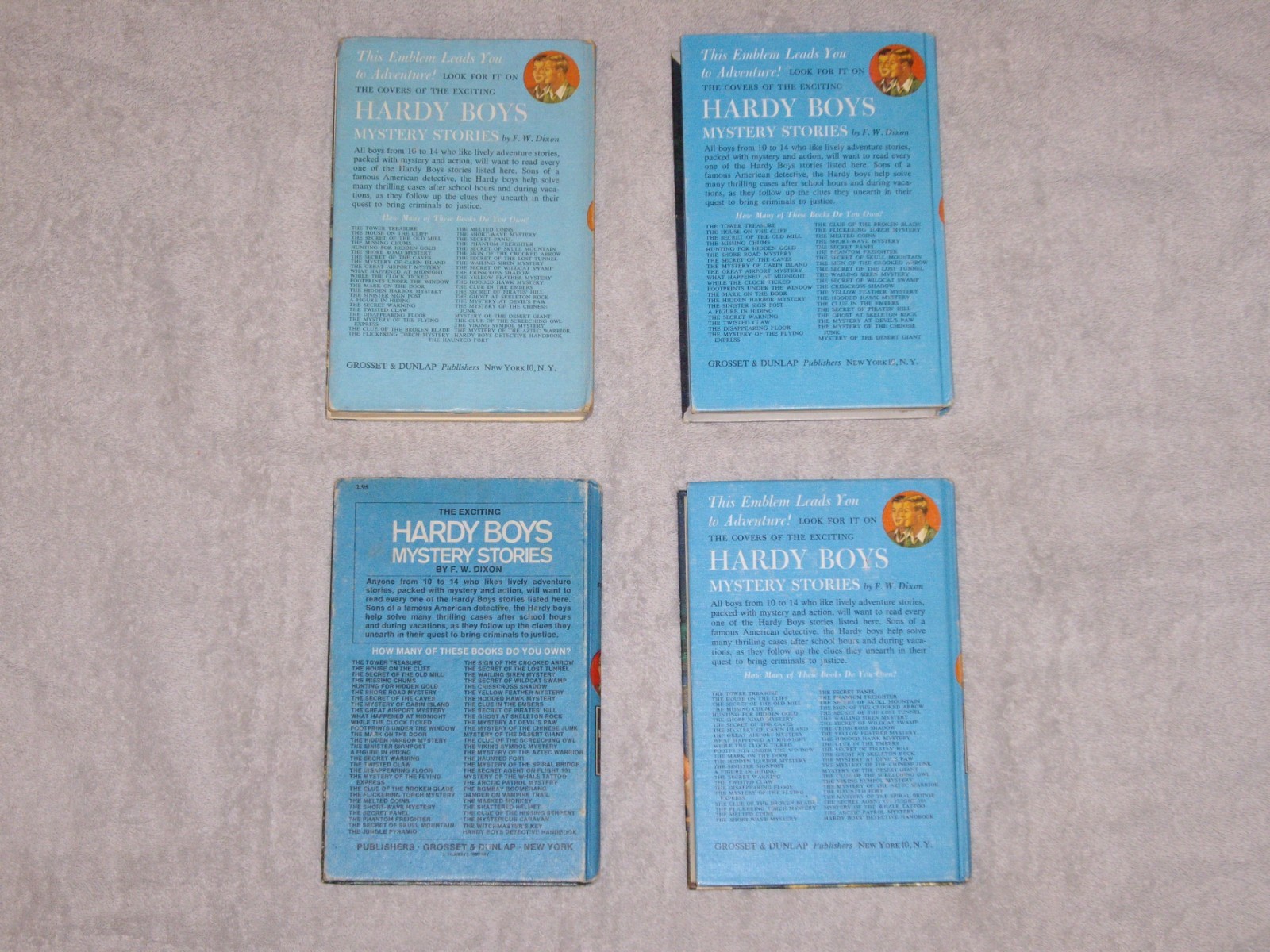 Vintage Hardcover Hardy Boys Books Blue Matte PC HC 1960’s – 1970’s Editions