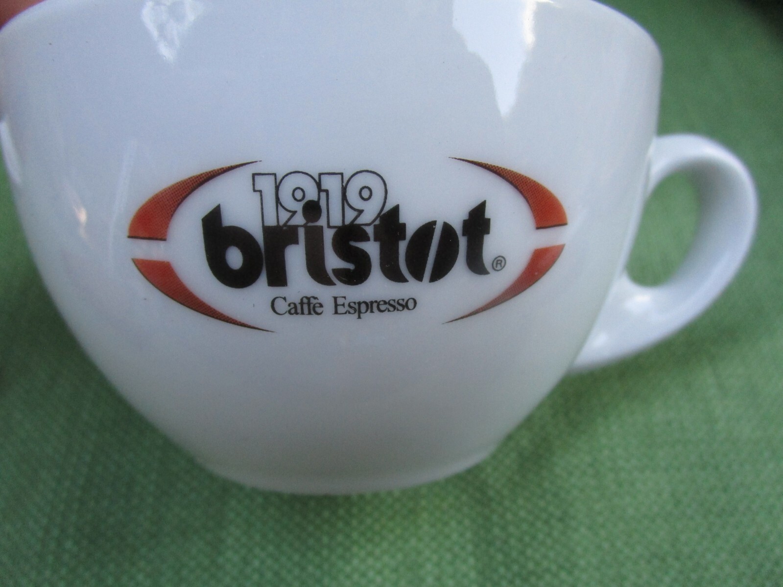 1919 Bristot Caffe Espresso Heavy White Porcelain Cappuccino Cup 8 oz and Saucer