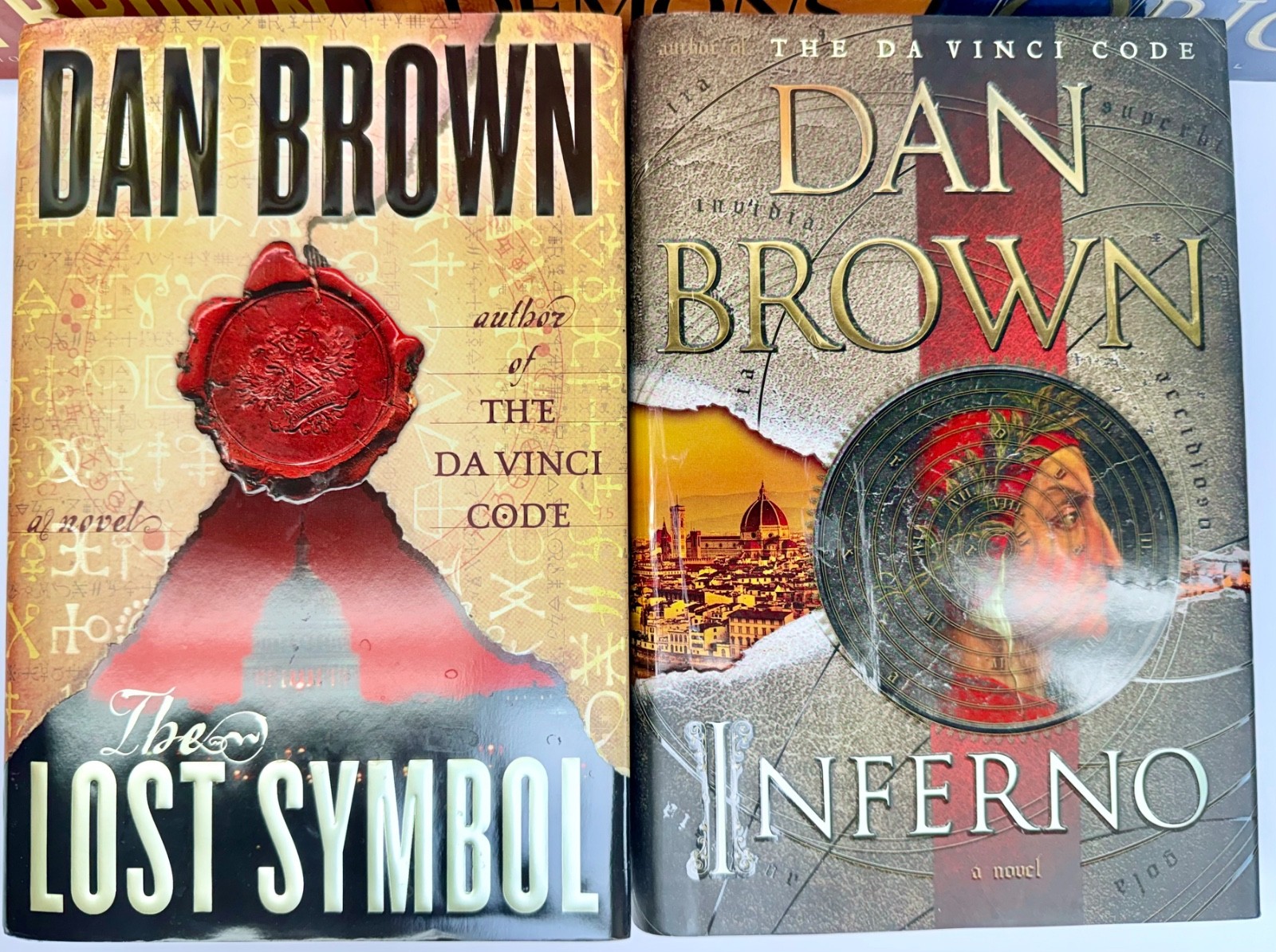 Dan Brown Hardcover Book Lot First Editions Da Vinci Angels Demons Lost Symbol