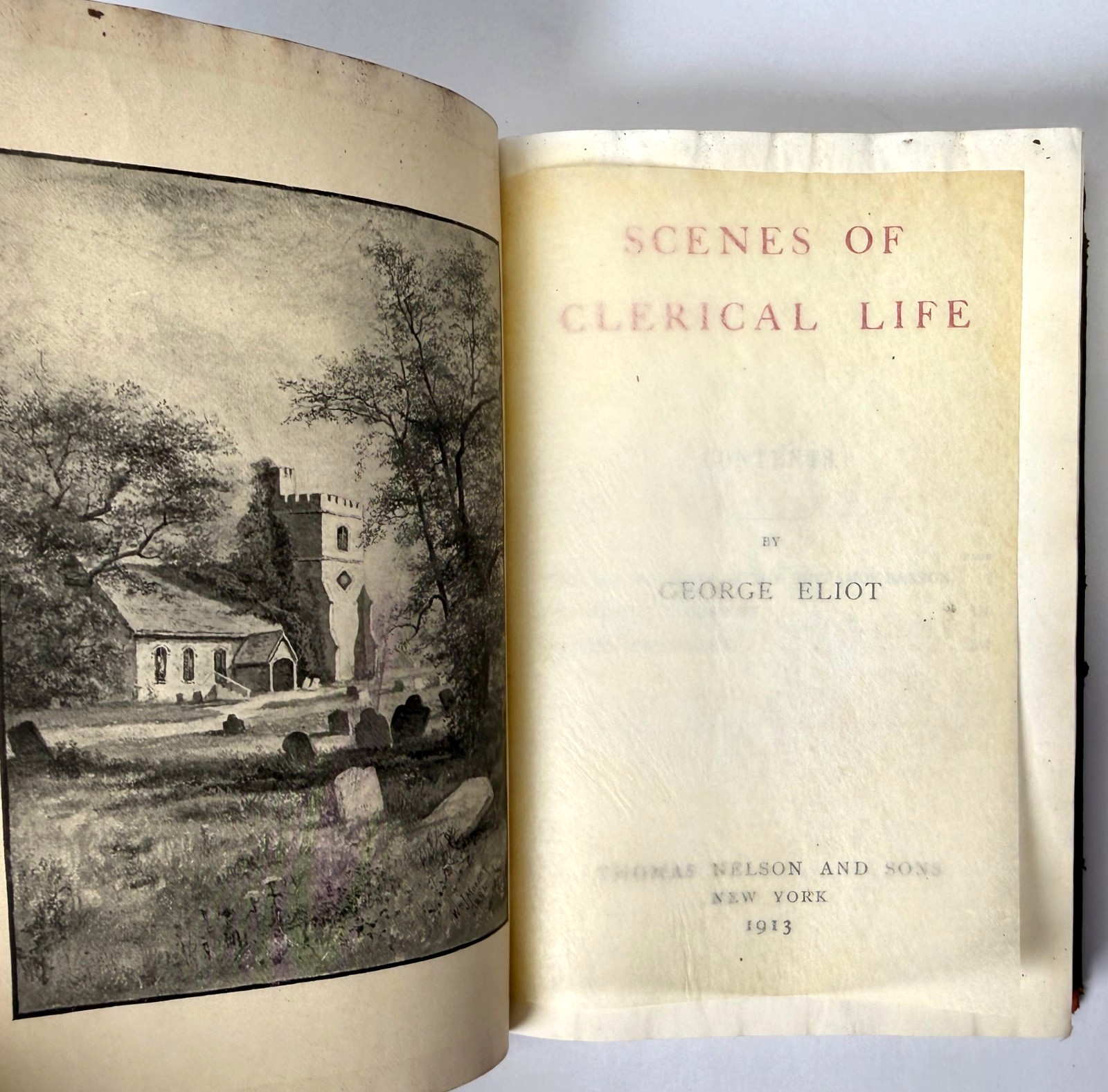 Scenes of Clerical Life, George Eliot, 1913 leather cover