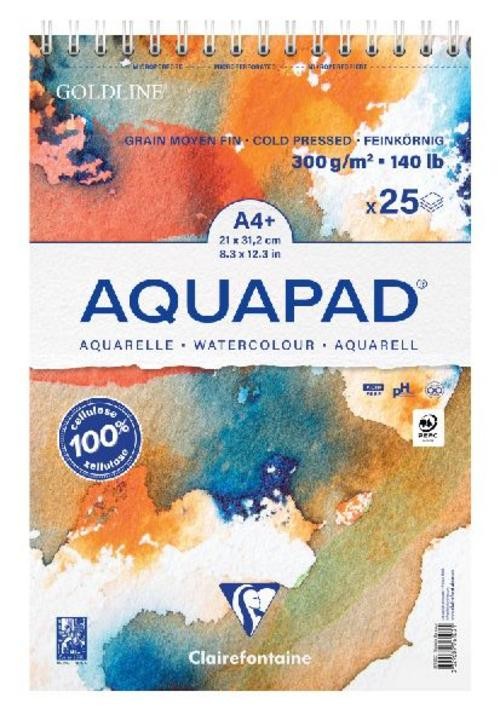 Aquapad Spiralblock Aquarell A4+, 21×31,2cm, 300g, 25 Blatt 3329689761031
