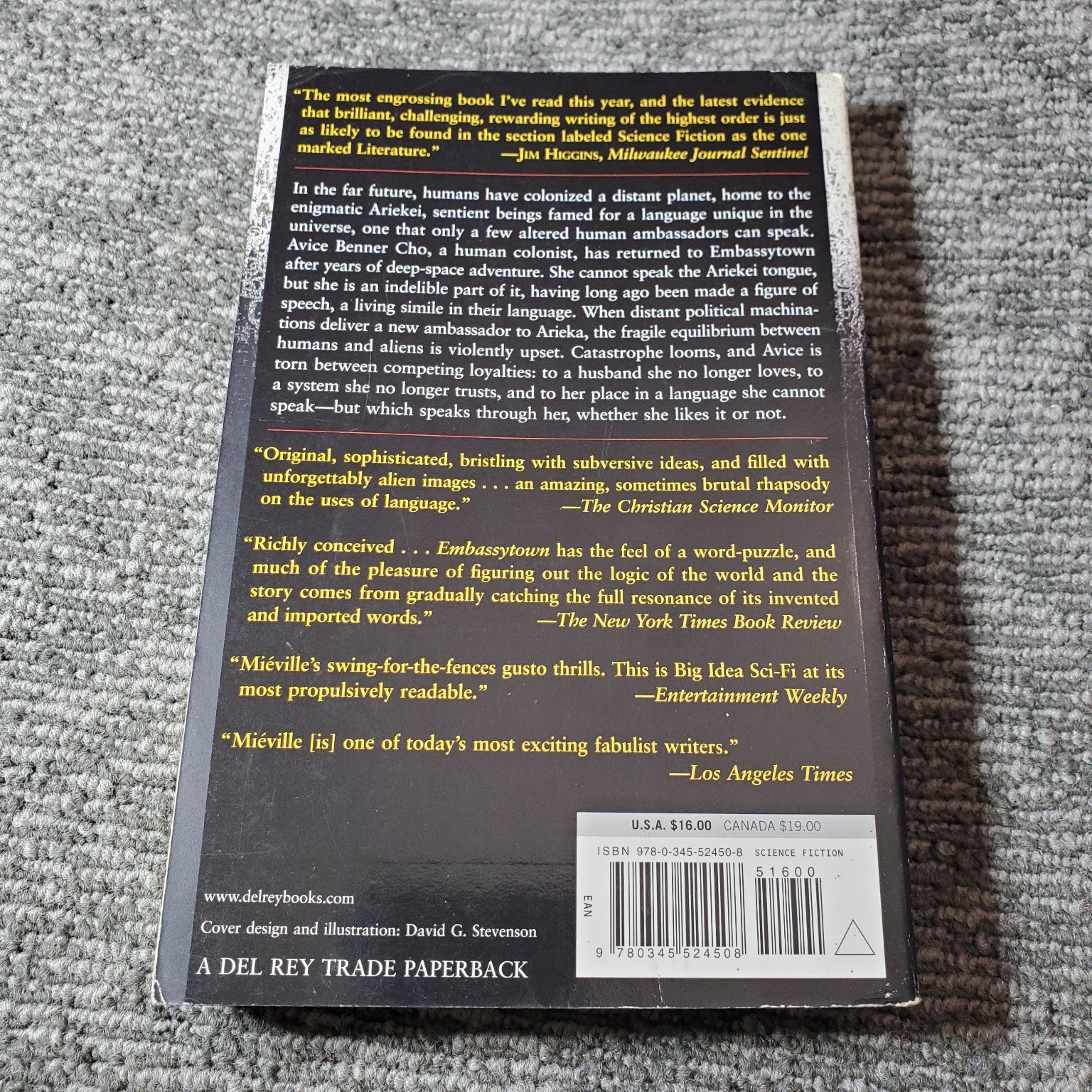 Embassytown China Miéville 2012 Trade Paperback Science Fiction Del Rey