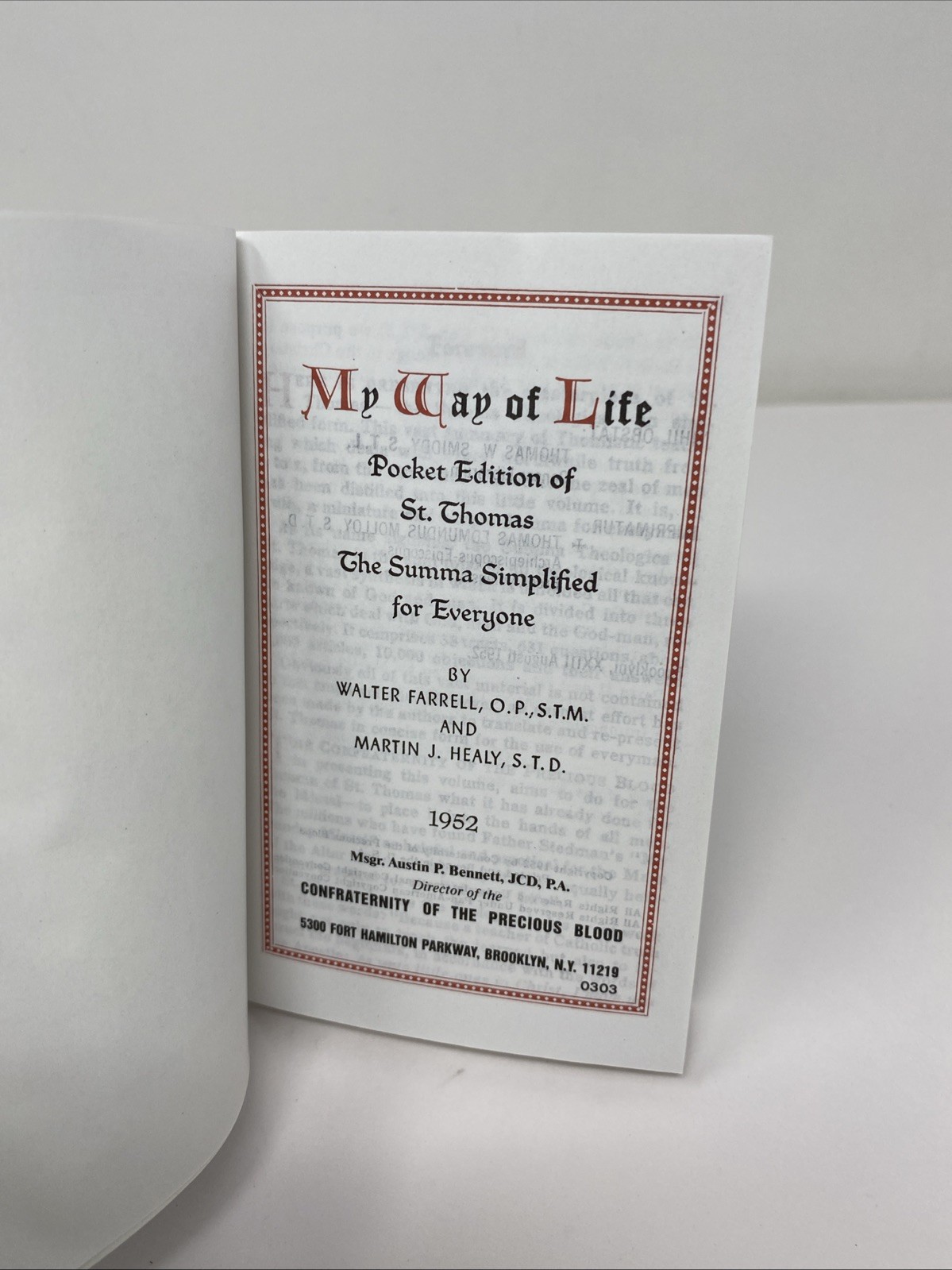 My Meditation on the Gospel & My Way of Life Confraternity FREE SHIPPING!