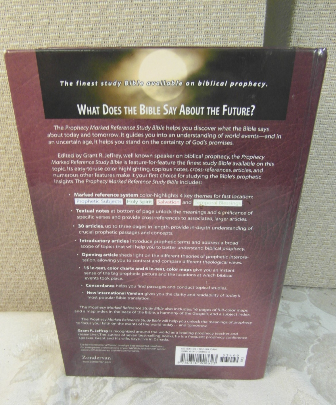 NIV Prophecy Marked Reference Study Bible Grant R. Jeffrey 1998 Zondervan HC