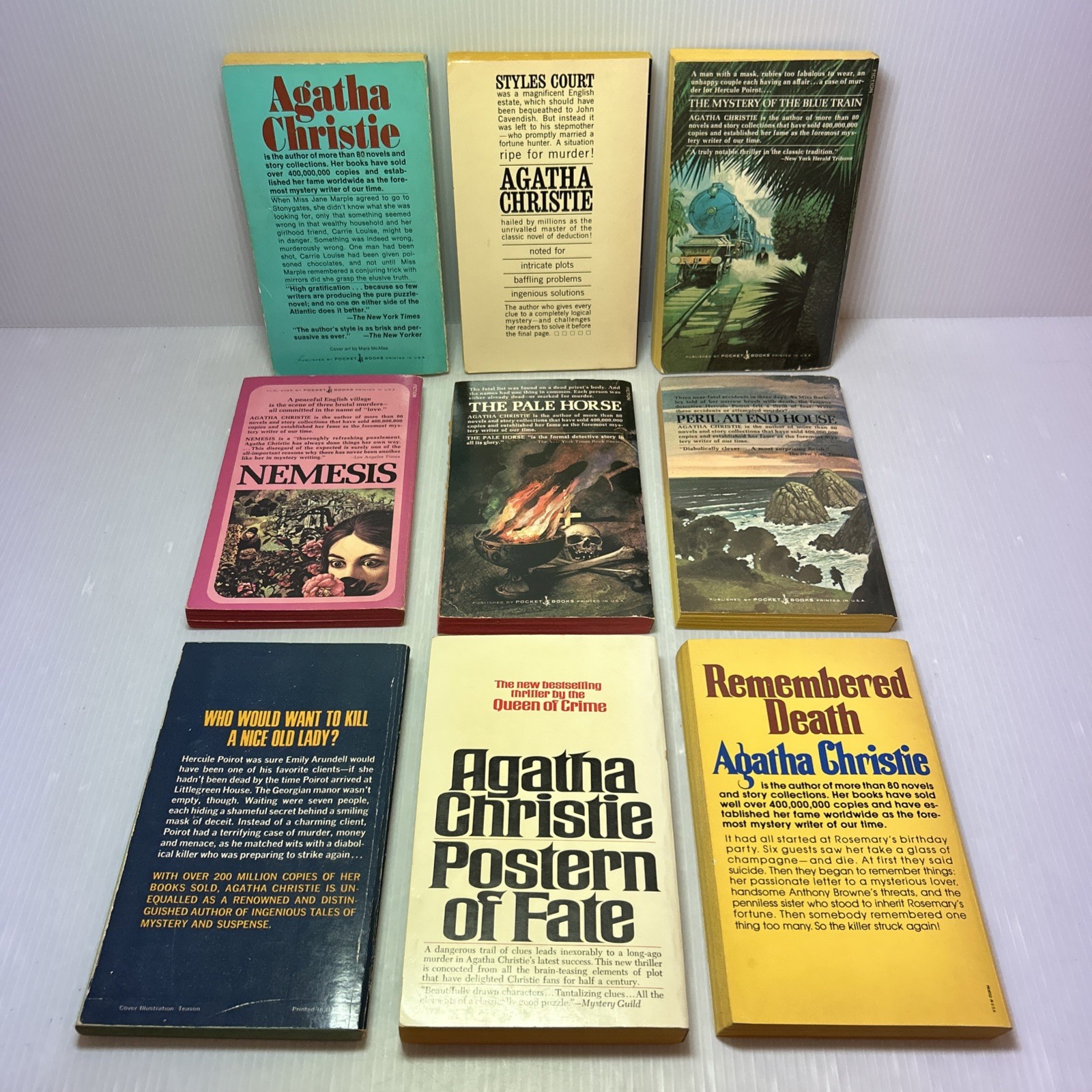 Vintage Agatha Christie Mystery Paperback Lot Of 48 (1960s-1980s) Pocket, Dell