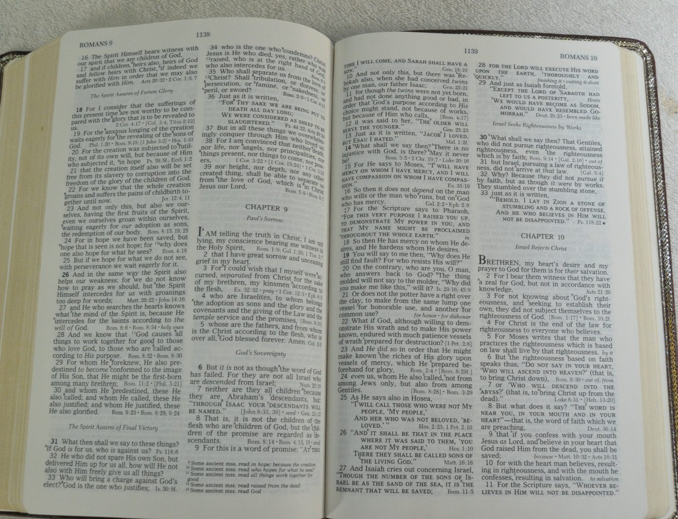The Open Bible Expanded Edition NASB Brown Genuine Leather RL 1985 Nelson 976BR